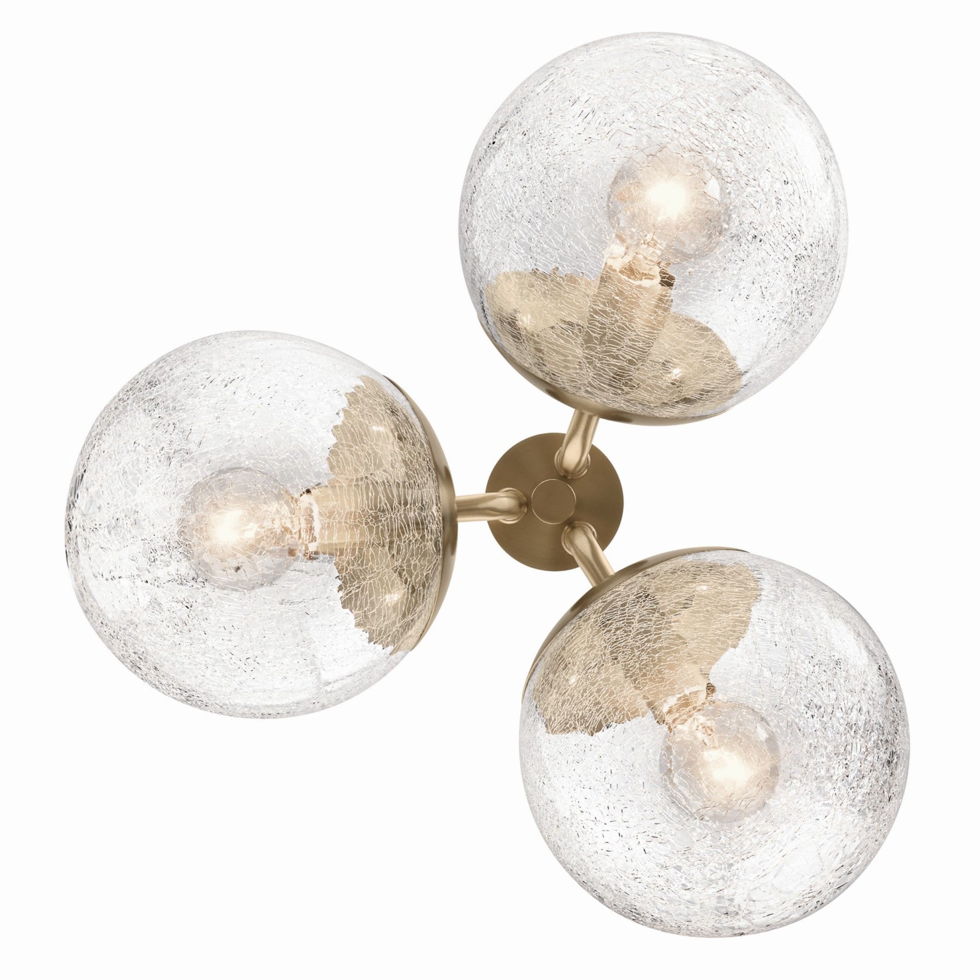 Silvarious 17" 3-Light Chandelier, Champagne Bronze Finish, Crackle Glass - Bees Lighting