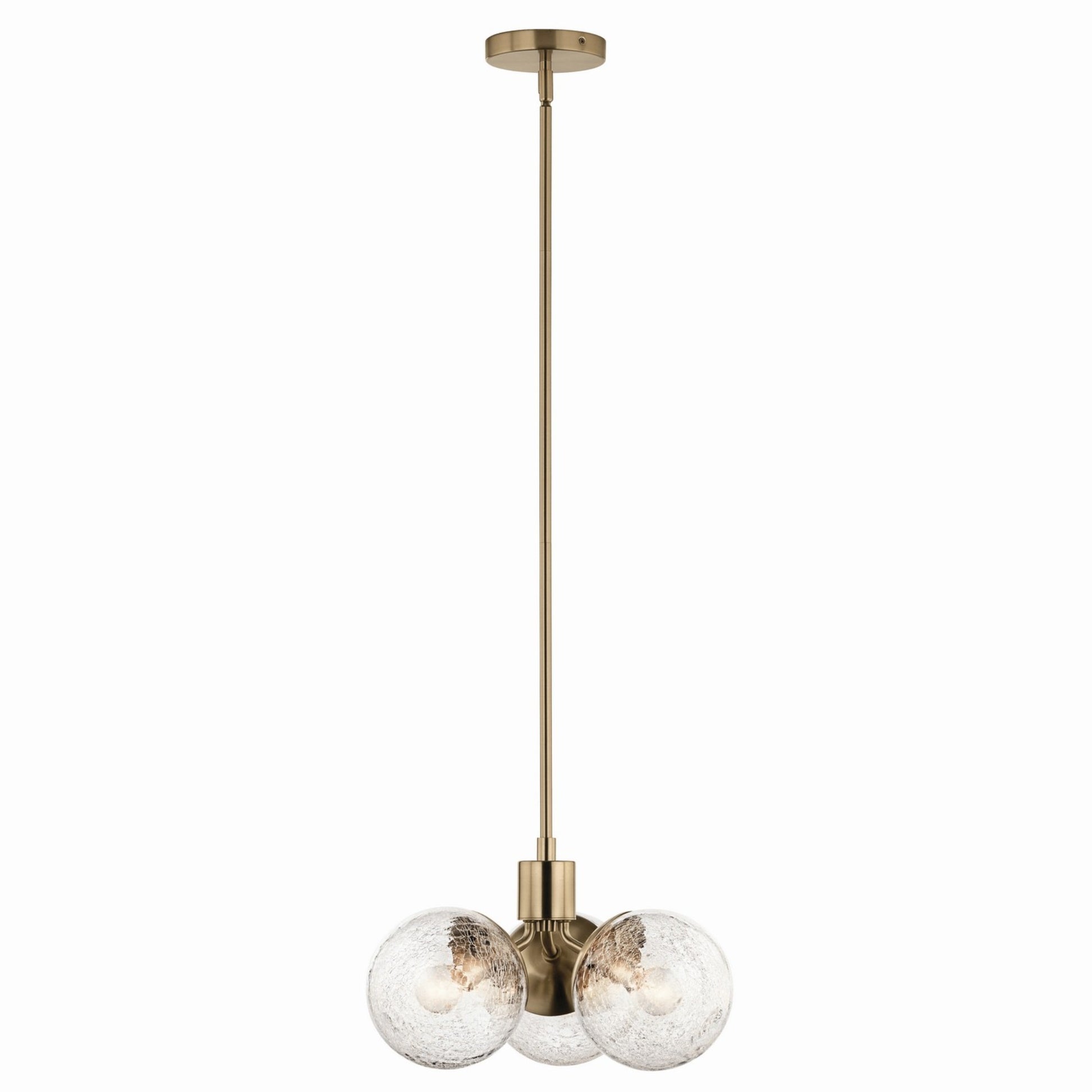 Silvarious 17" 3-Light Chandelier, Champagne Bronze Finish, Crackle Glass - Bees Lighting