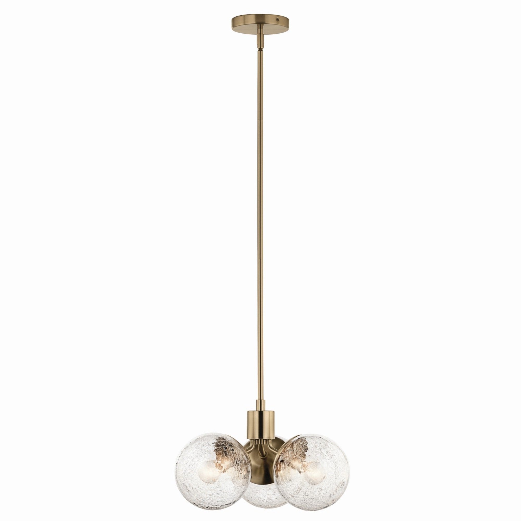 Silvarious 17" 3-Light Chandelier, Champagne Bronze Finish, Crackle Glass - Bees Lighting