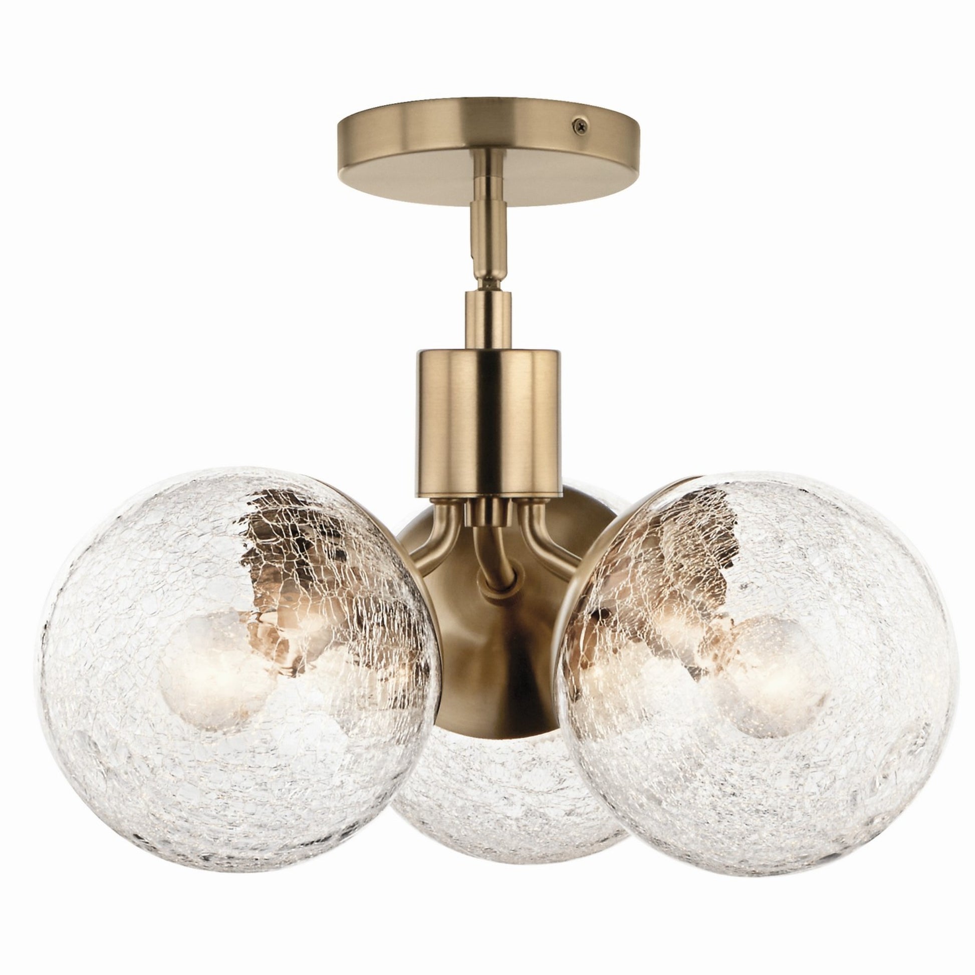Silvarious 17" 3-Light Chandelier, Champagne Bronze Finish, Crackle Glass - Bees Lighting