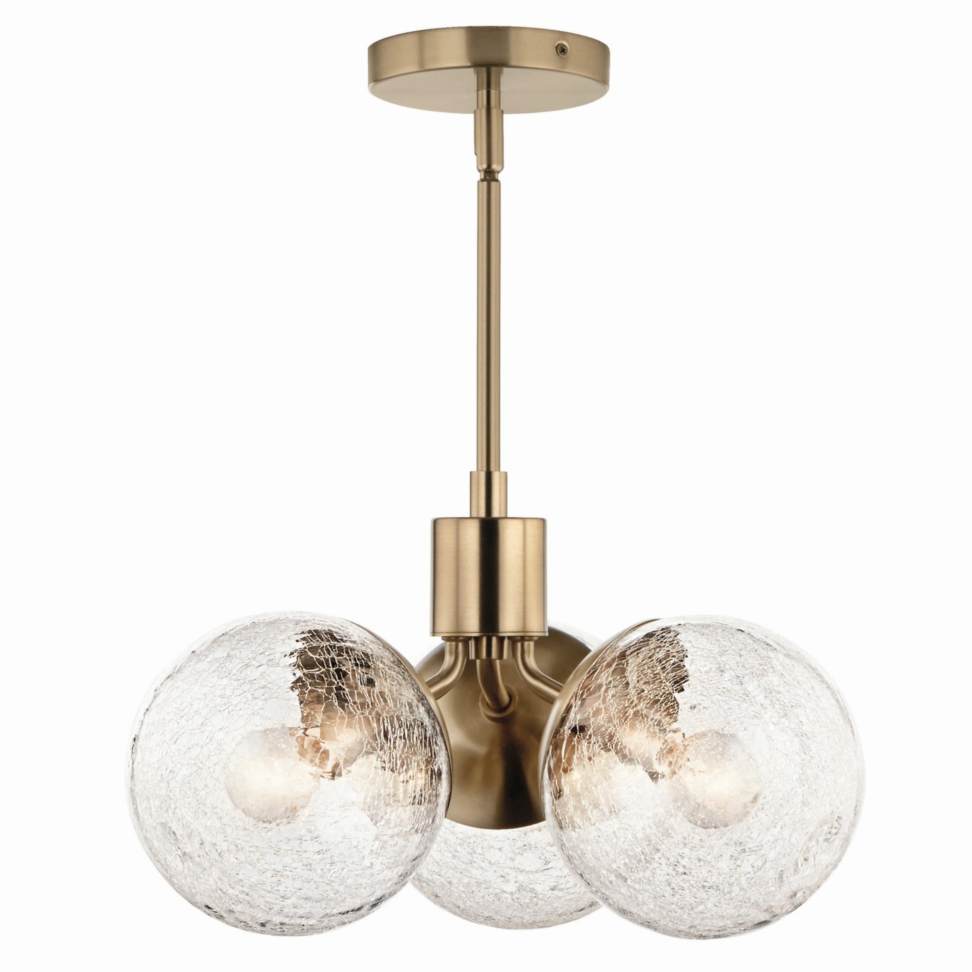 Silvarious 17" 3-Light Chandelier, Champagne Bronze Finish, Crackle Glass - Bees Lighting