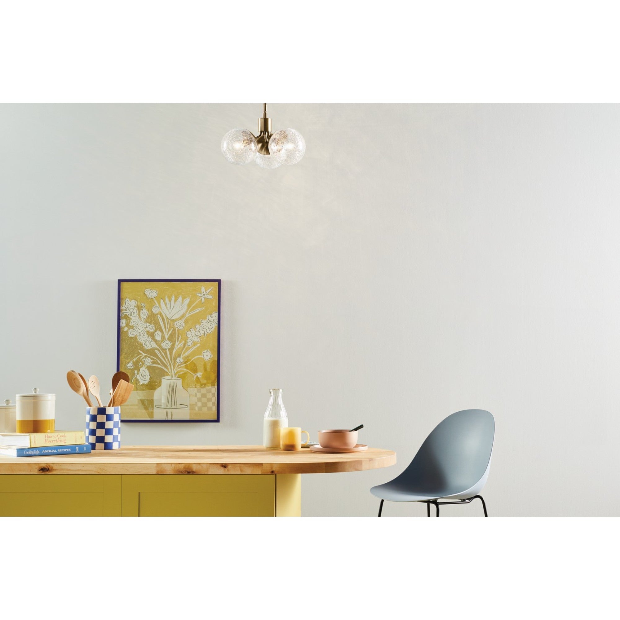 Silvarious 17" 3-Light Chandelier, Champagne Bronze Finish, Crackle Glass - Bees Lighting