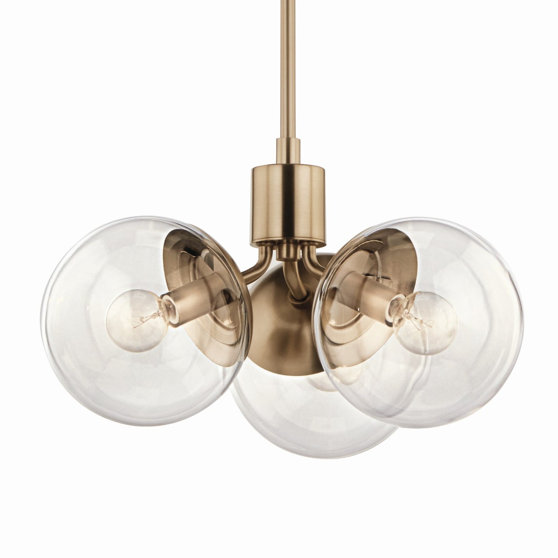 Silvarious 17" 3-Light Chandelier, Champagne Bronze Finish, Clear Glass - Bees Lighting