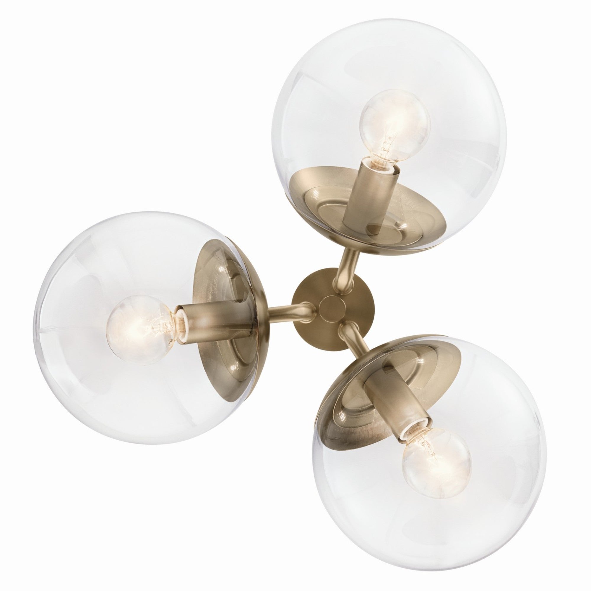 Silvarious 17" 3-Light Chandelier, Champagne Bronze Finish, Clear Glass - Bees Lighting