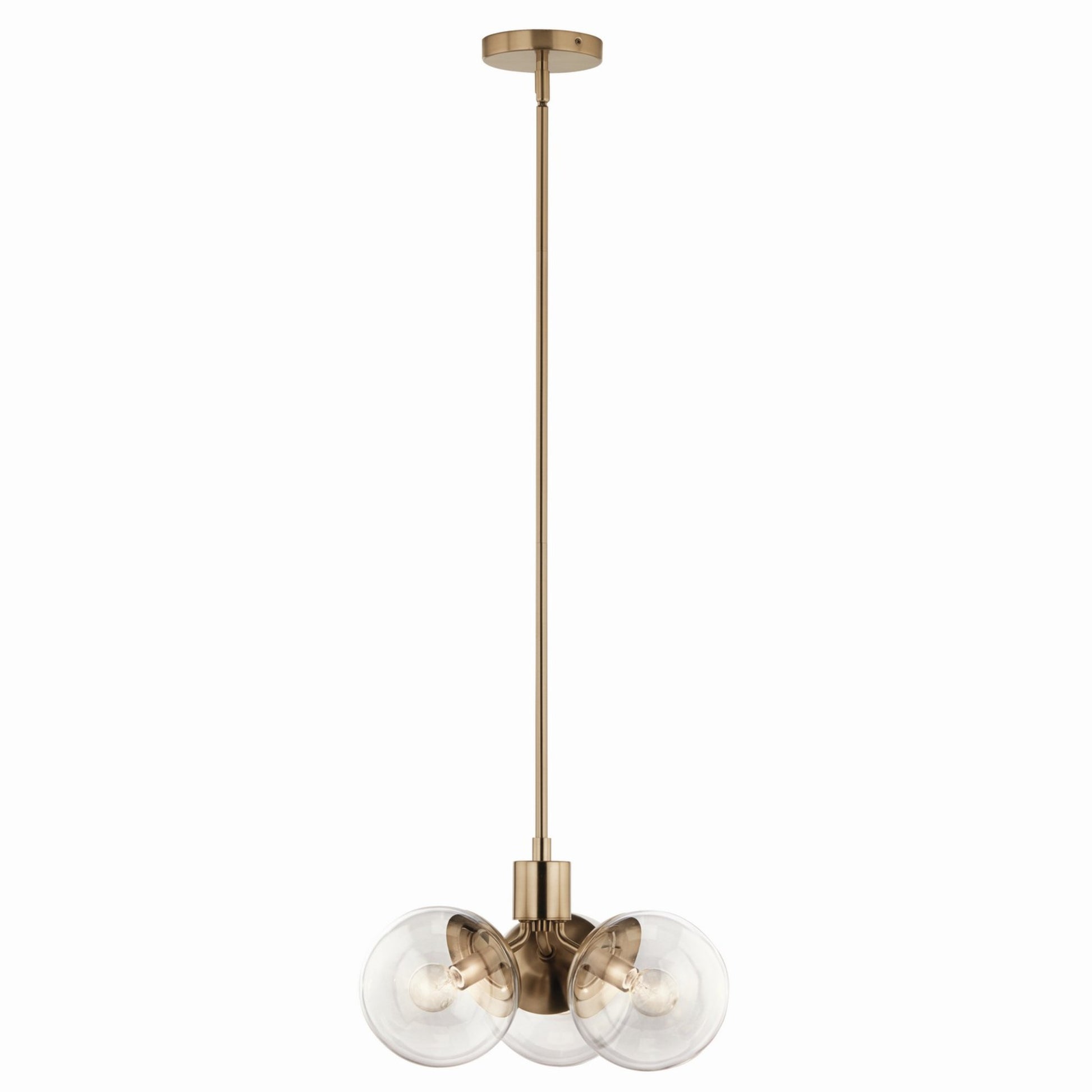 Silvarious 17" 3-Light Chandelier, Champagne Bronze Finish, Clear Glass - Bees Lighting