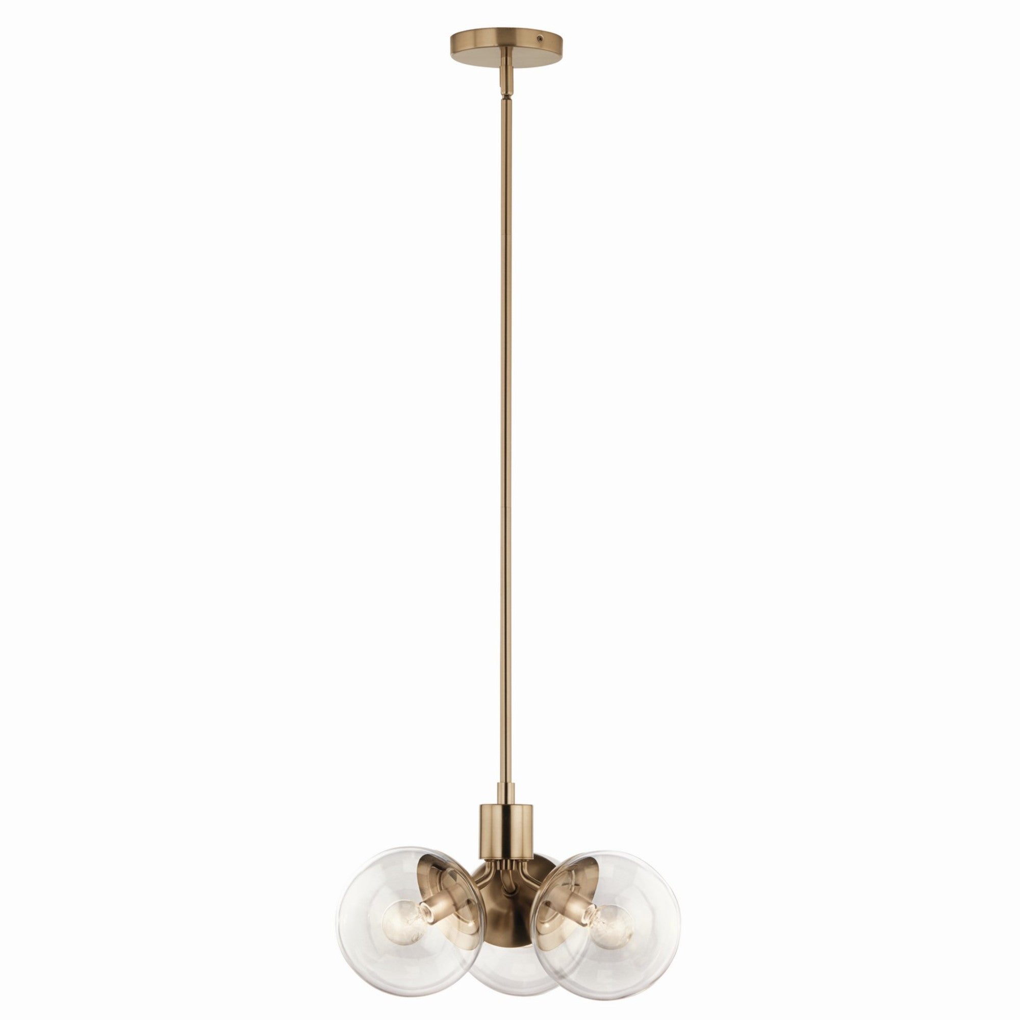 Silvarious 17" 3-Light Chandelier, Champagne Bronze Finish, Clear Glass - Bees Lighting