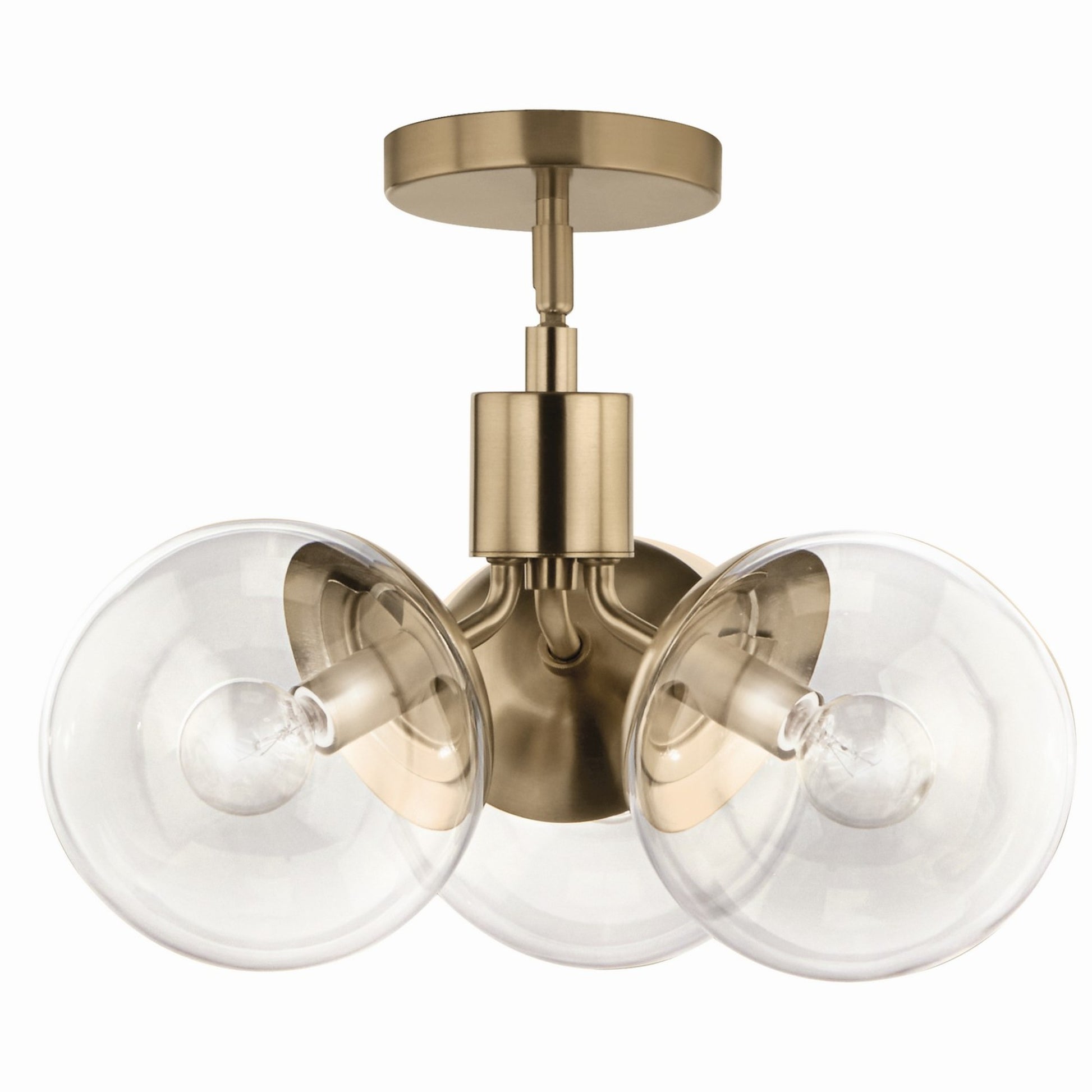Silvarious 17" 3-Light Chandelier, Champagne Bronze Finish, Clear Glass - Bees Lighting