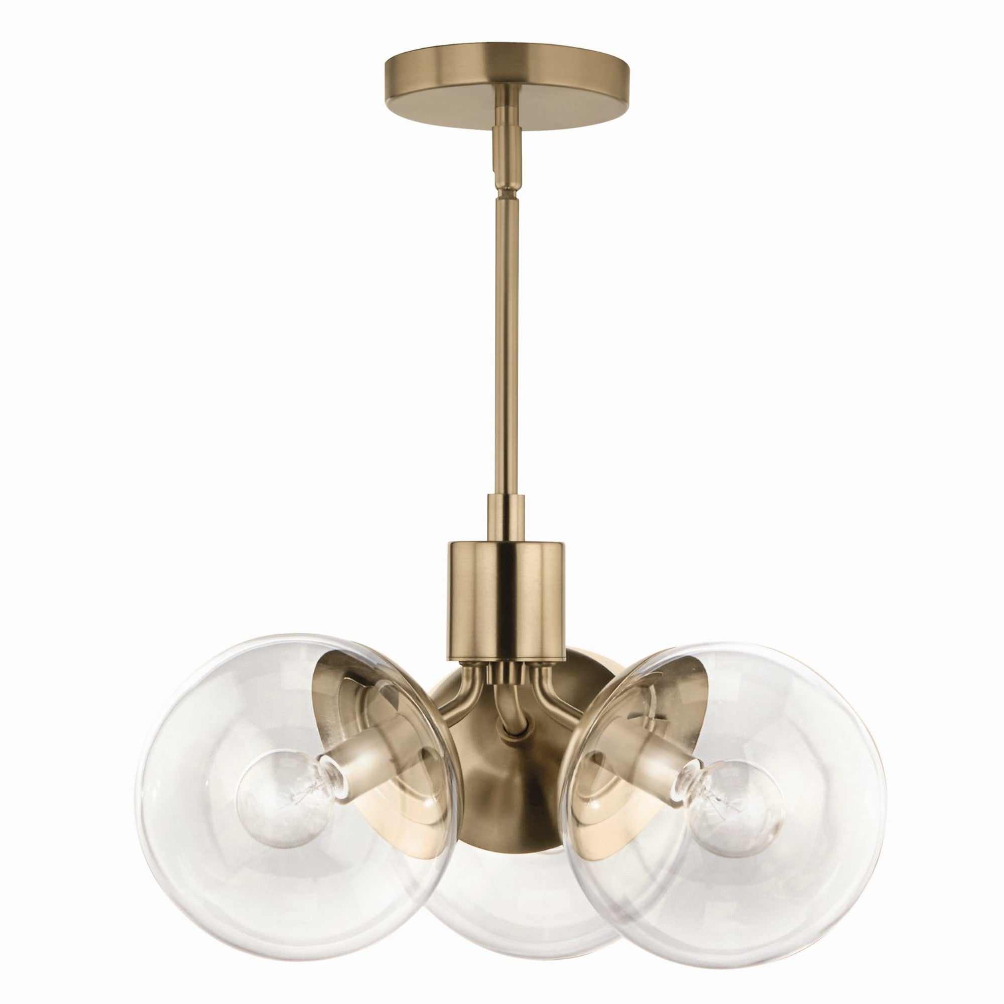 Silvarious 17" 3-Light Chandelier, Champagne Bronze Finish, Clear Glass - Bees Lighting