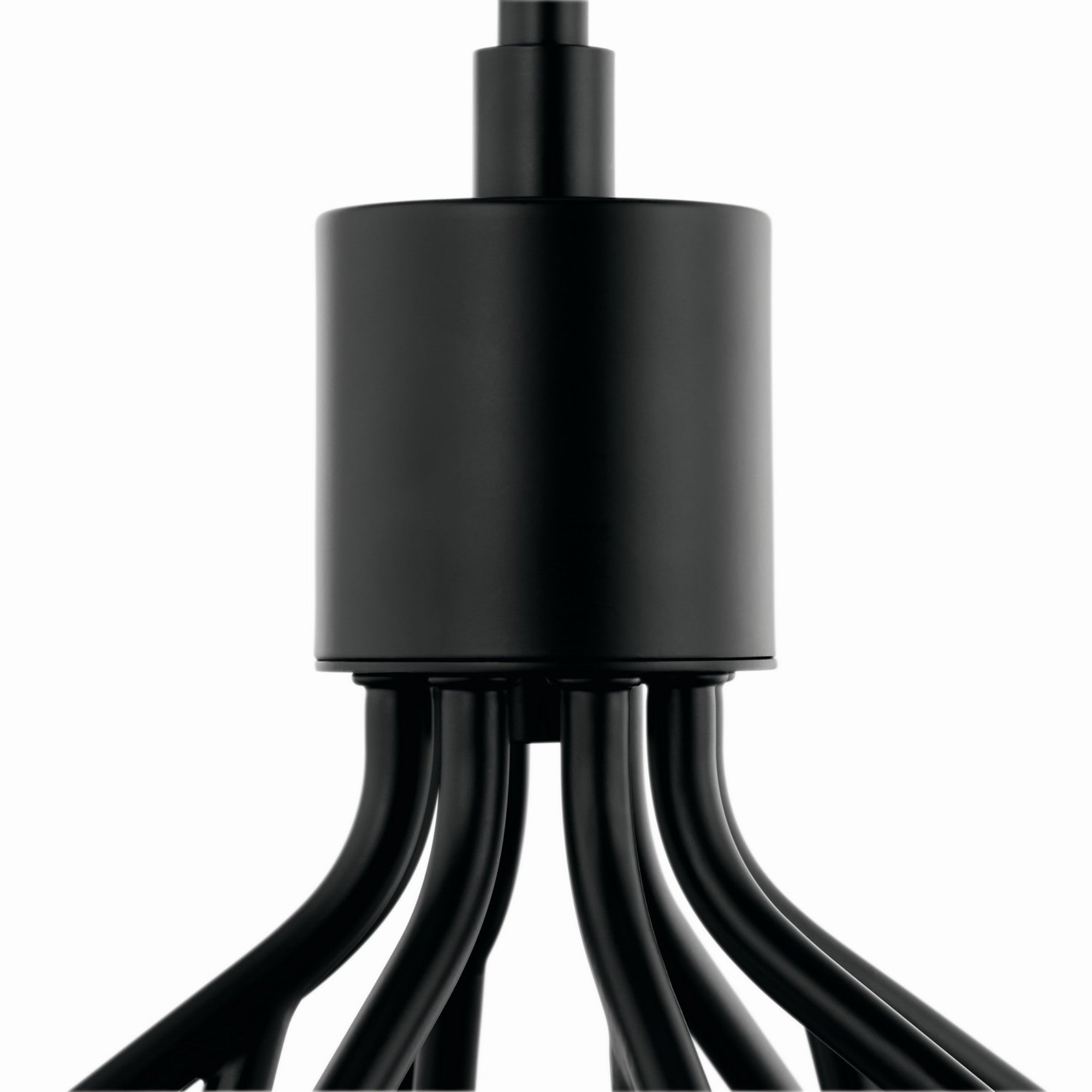 Silvarious 30" 12-Light Chandelier, Black Finish, Crackle Glass - Bees Lighting