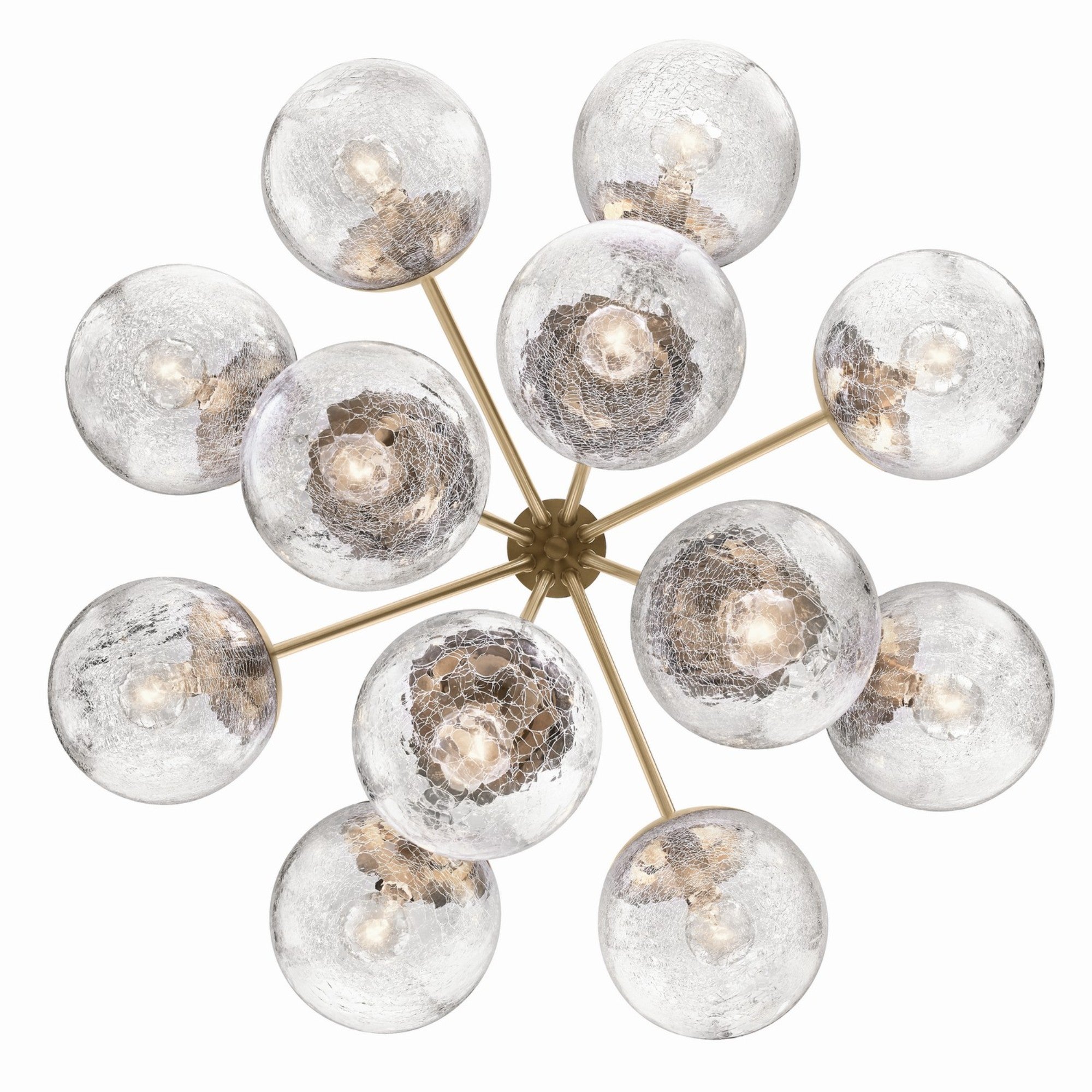 Silvarious 30" 12-Light Chandelier, Champagne Bronze Finish, Crackle Glass - Bees Lighting