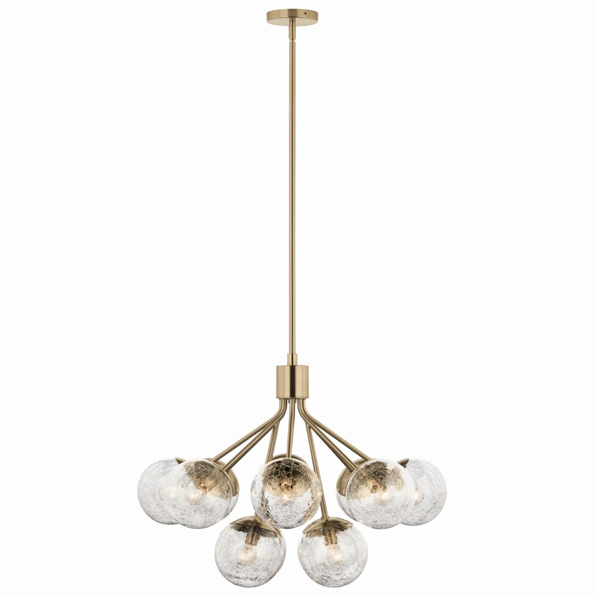 Silvarious 30" 12-Light Chandelier, Champagne Bronze Finish, Crackle Glass - Bees Lighting