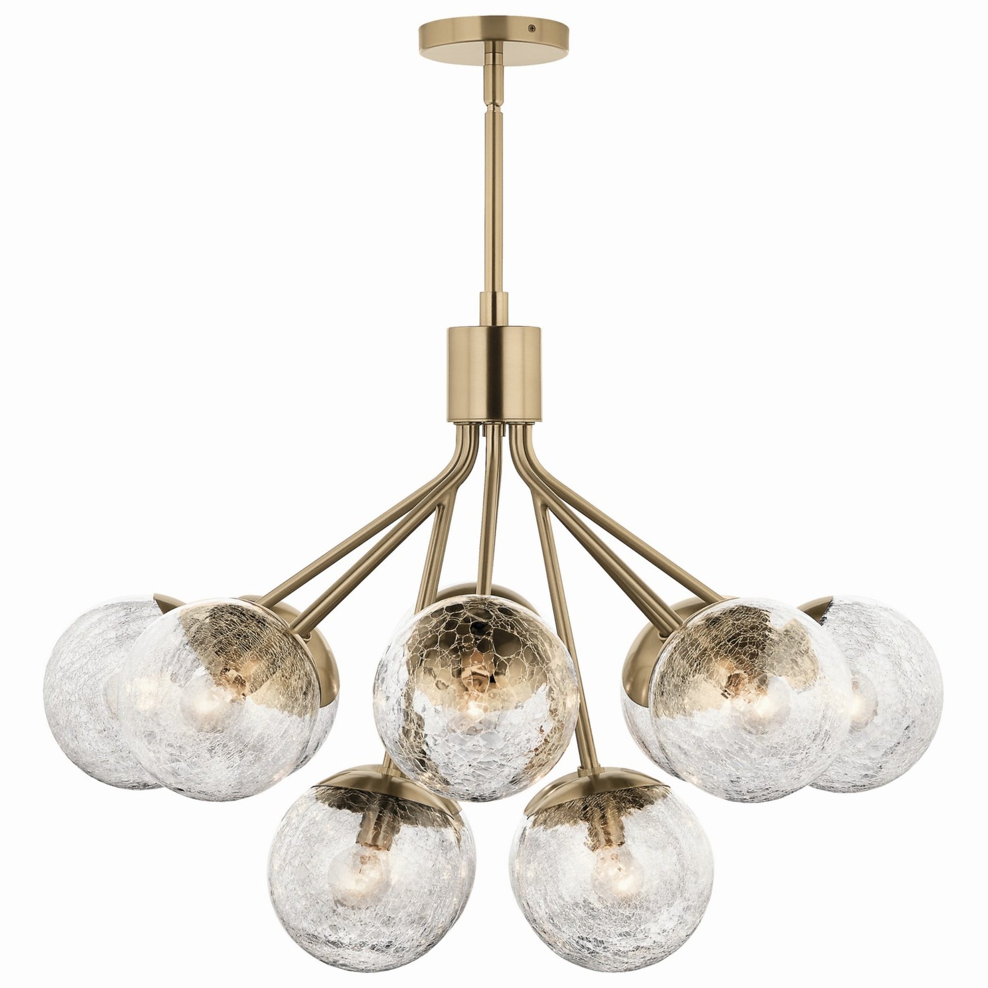 Silvarious 30" 12-Light Chandelier, Champagne Bronze Finish, Crackle Glass - Bees Lighting
