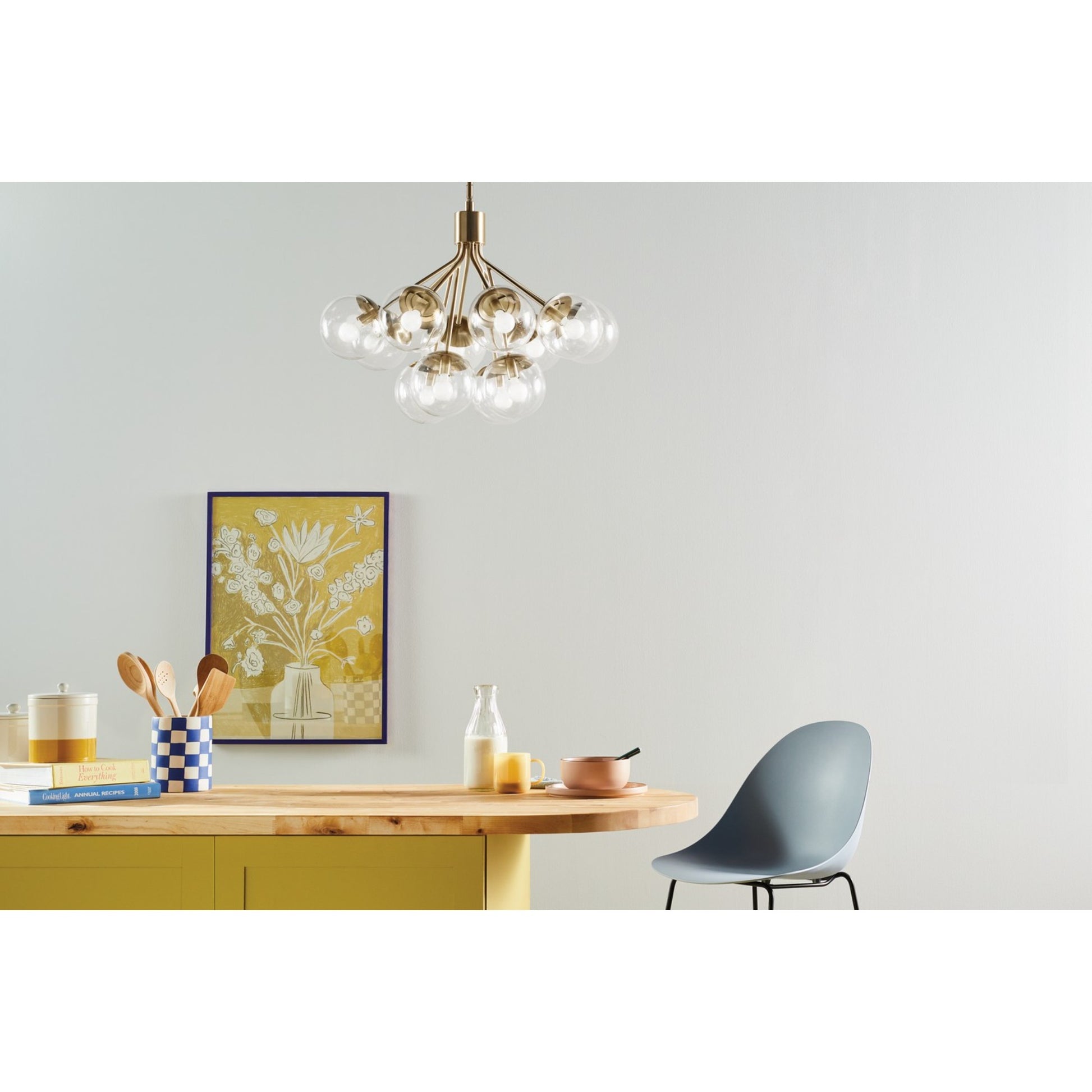 Silvarious 30" 12-Light Chandelier, Champagne Bronze Finish, Clear Glass - Bees Lighting