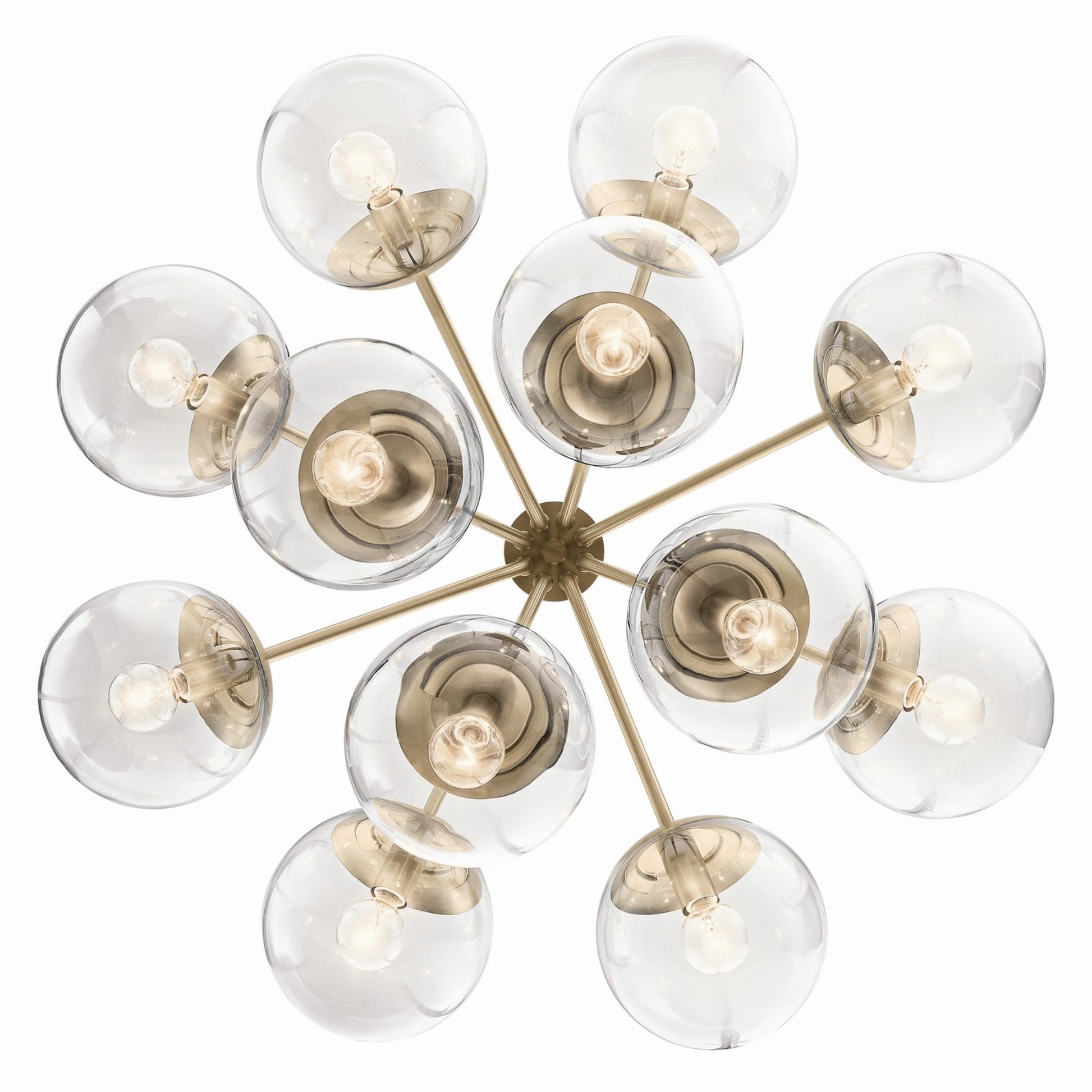 Silvarious 30" 12-Light Chandelier, Champagne Bronze Finish, Clear Glass - Bees Lighting