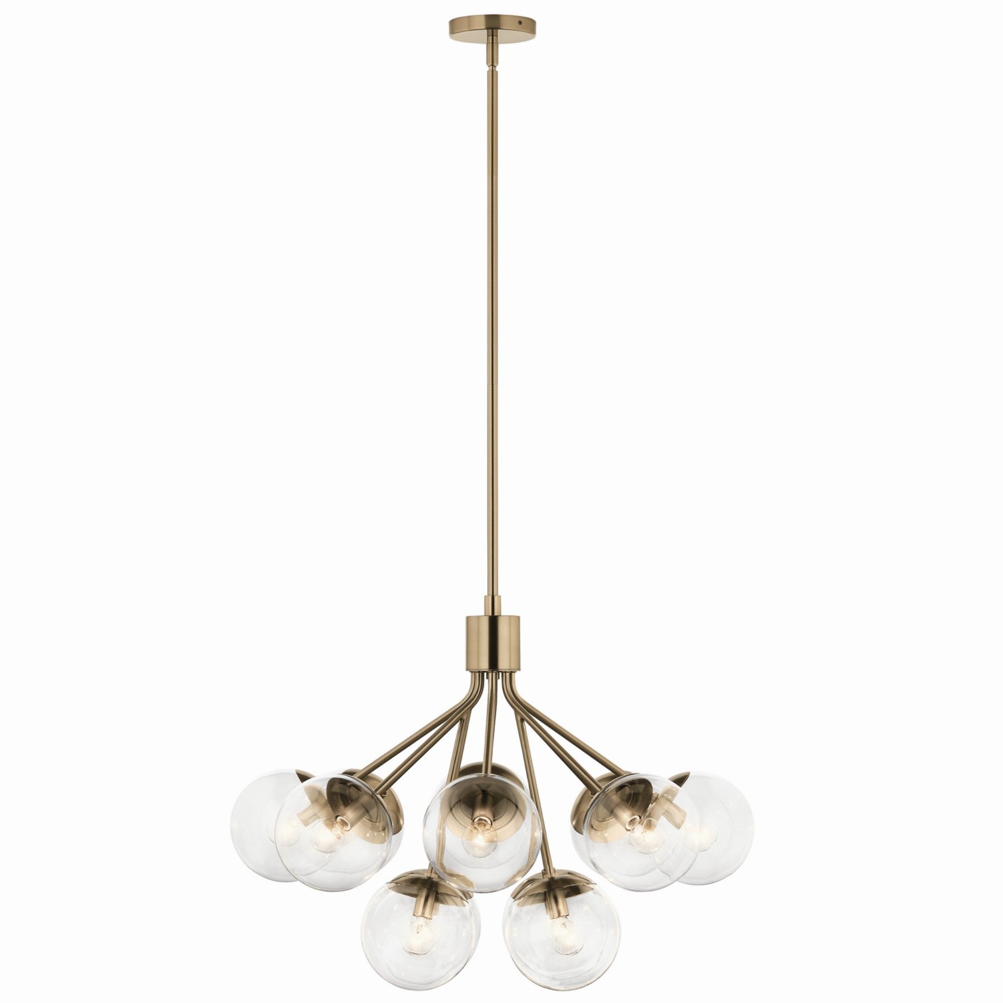 Silvarious 30" 12-Light Chandelier, Champagne Bronze Finish, Clear Glass - Bees Lighting