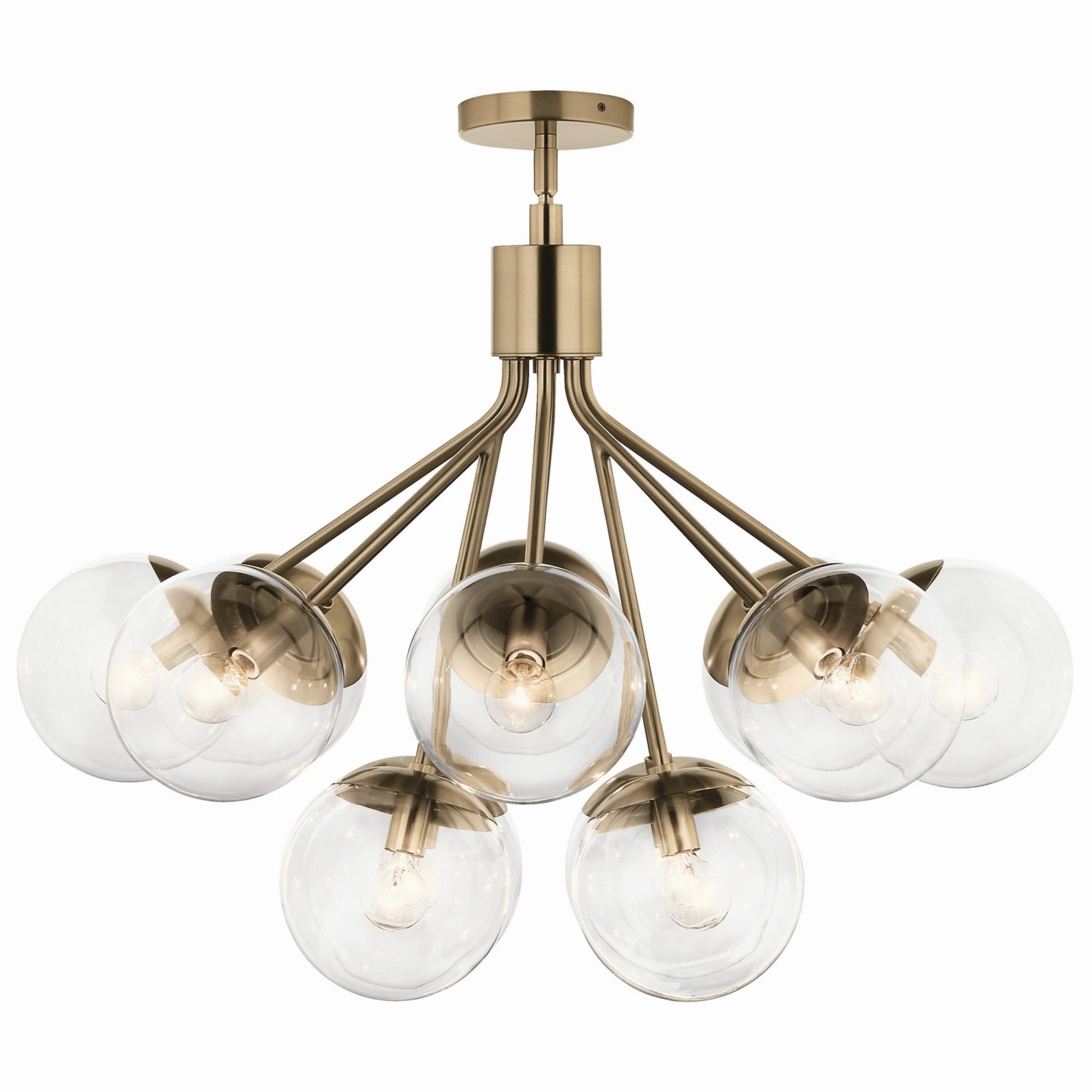 Silvarious 30" 12-Light Chandelier, Champagne Bronze Finish, Clear Glass - Bees Lighting