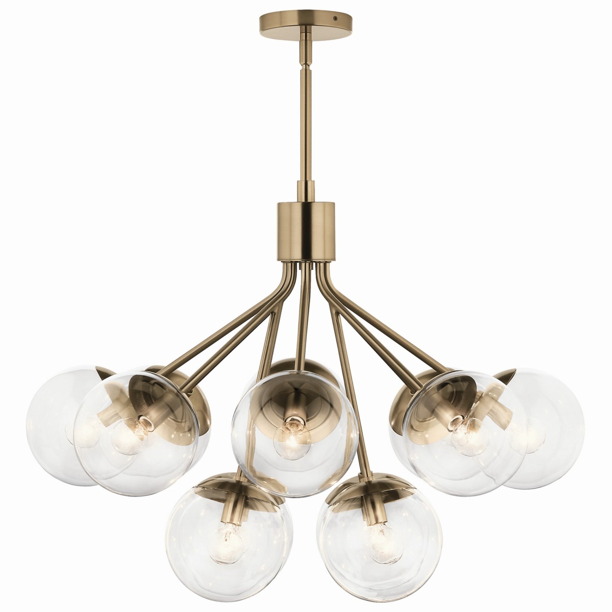 Silvarious 30" 12-Light Chandelier, Champagne Bronze Finish, Clear Glass - Bees Lighting