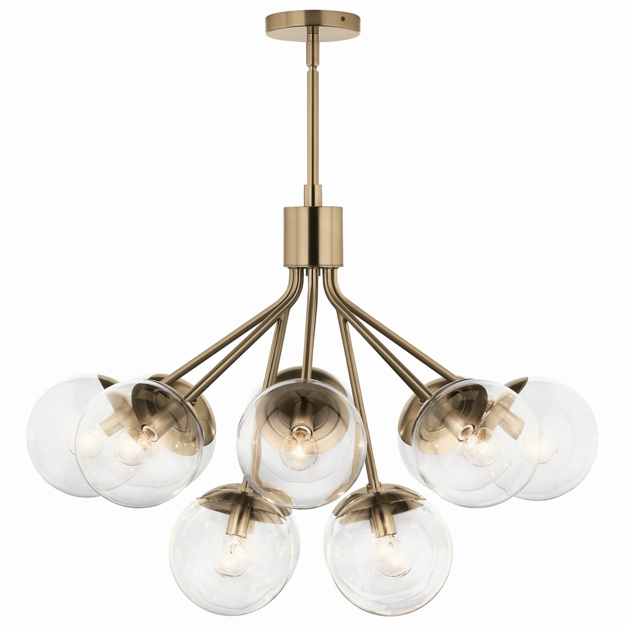 Silvarious 30" 12-Light Chandelier, Champagne Bronze Finish, Clear Glass - Bees Lighting