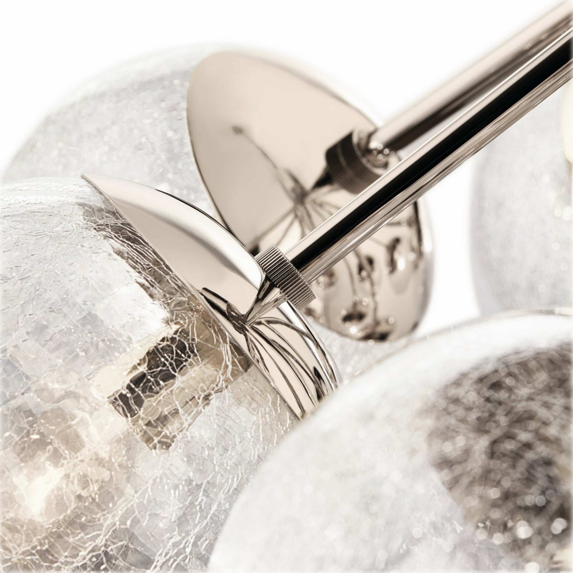 Silvarious 30" 12-Light Chandelier, Polished Nickel Finish, Crackle Glass - Bees Lighting