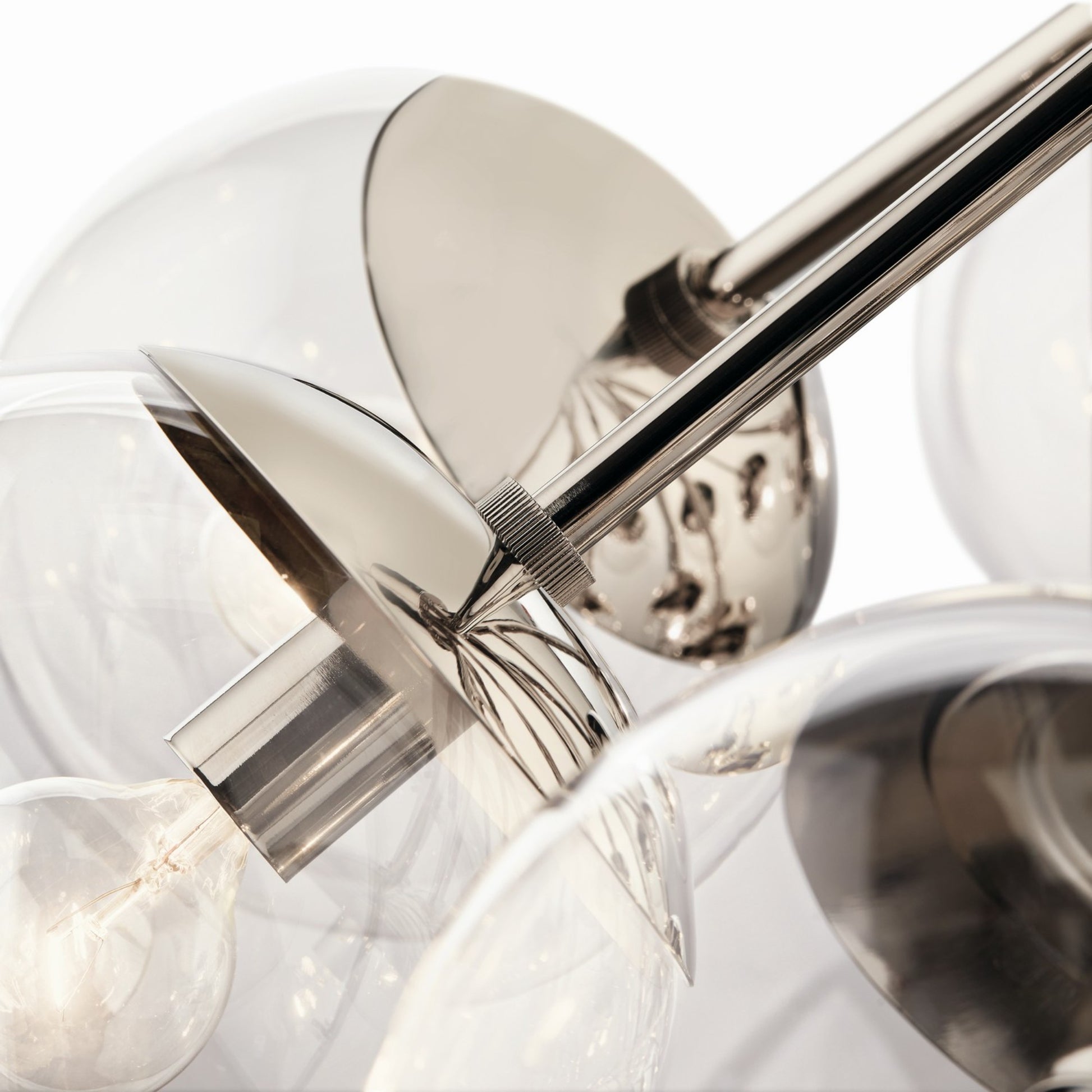 Silvarious 30" 12-Light Chandelier, Polished Nickel Finish, Clear Glass - Bees Lighting