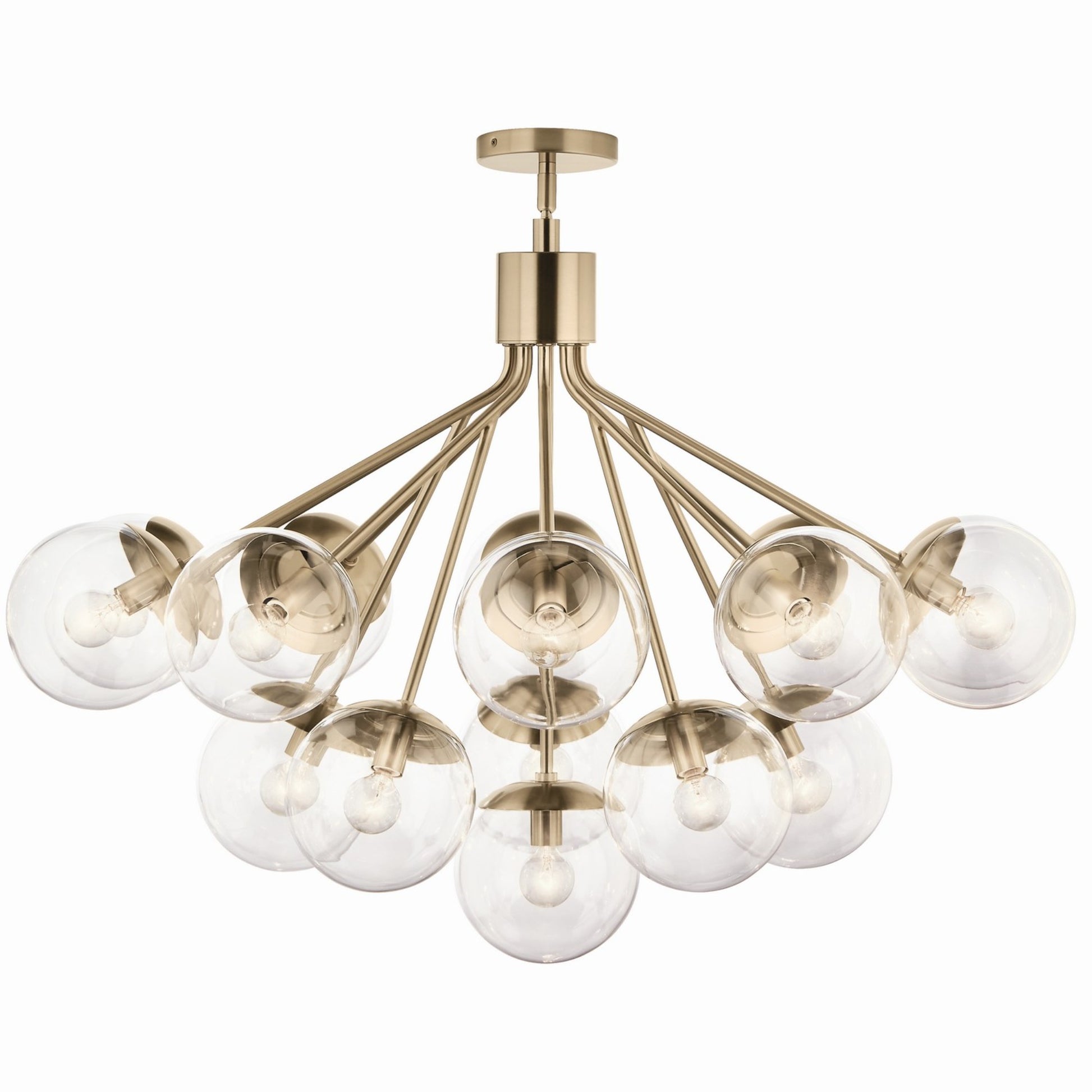 Silvarious 38" 16 Light Chandelier, Champagne Bronze Finish, Clear Glass - Bees Lighting