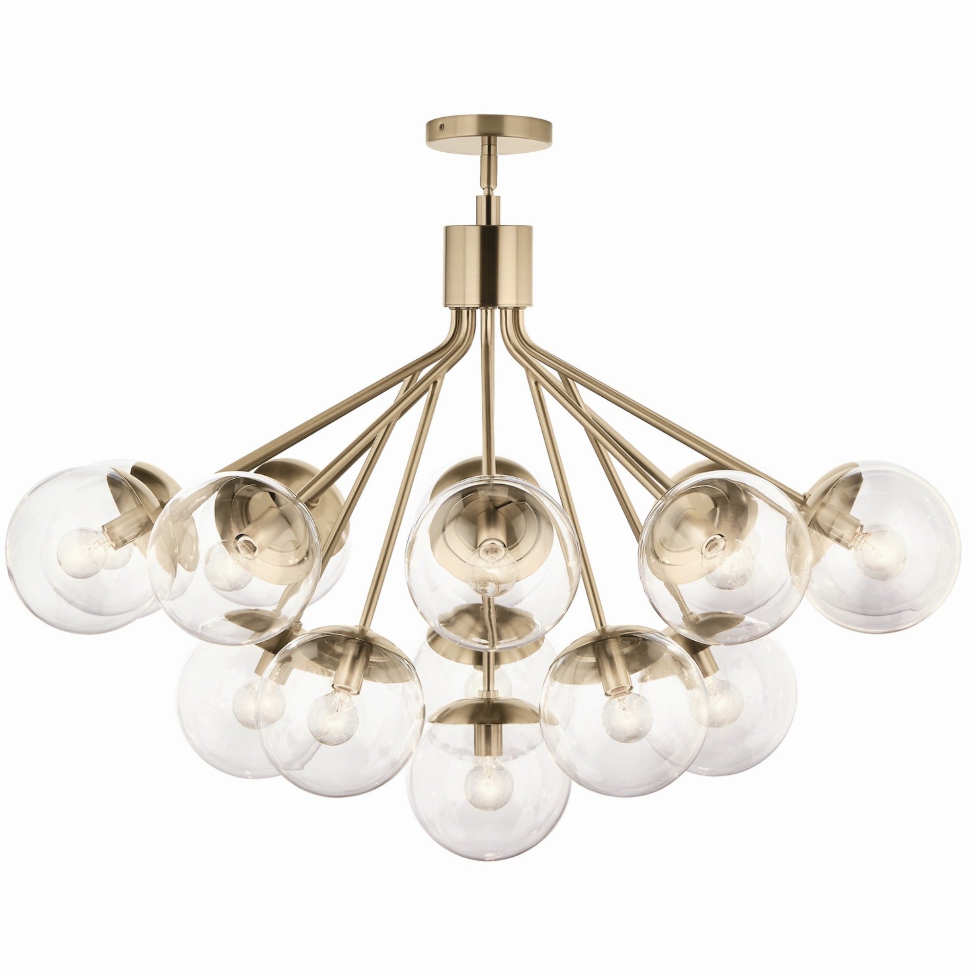 Silvarious 38" 16 Light Chandelier, Champagne Bronze Finish, Clear Glass - Bees Lighting