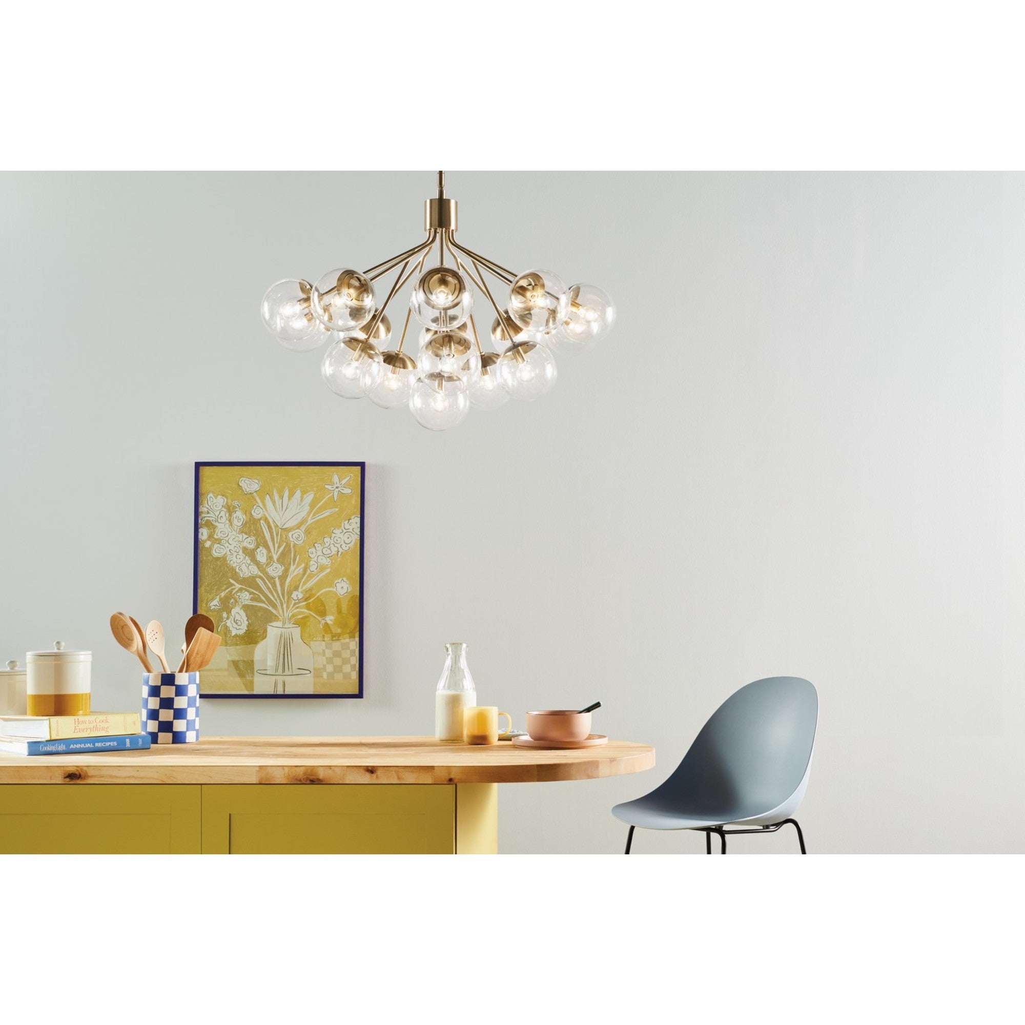 Silvarious 38" 16 Light Chandelier, Champagne Bronze Finish, Clear Glass - Bees Lighting