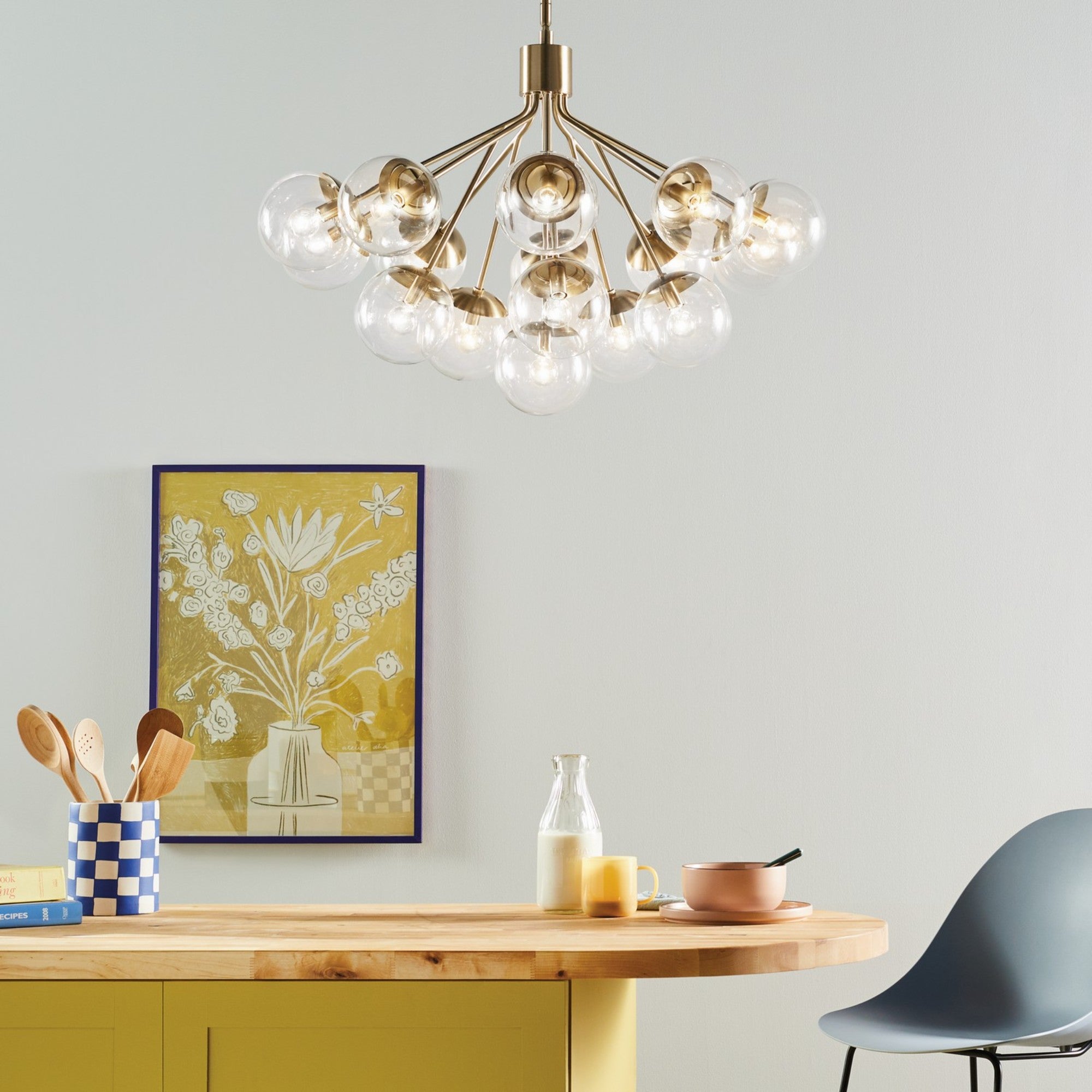 Silvarious 38" 16 Light Chandelier, Champagne Bronze Finish, Clear Glass - Bees Lighting