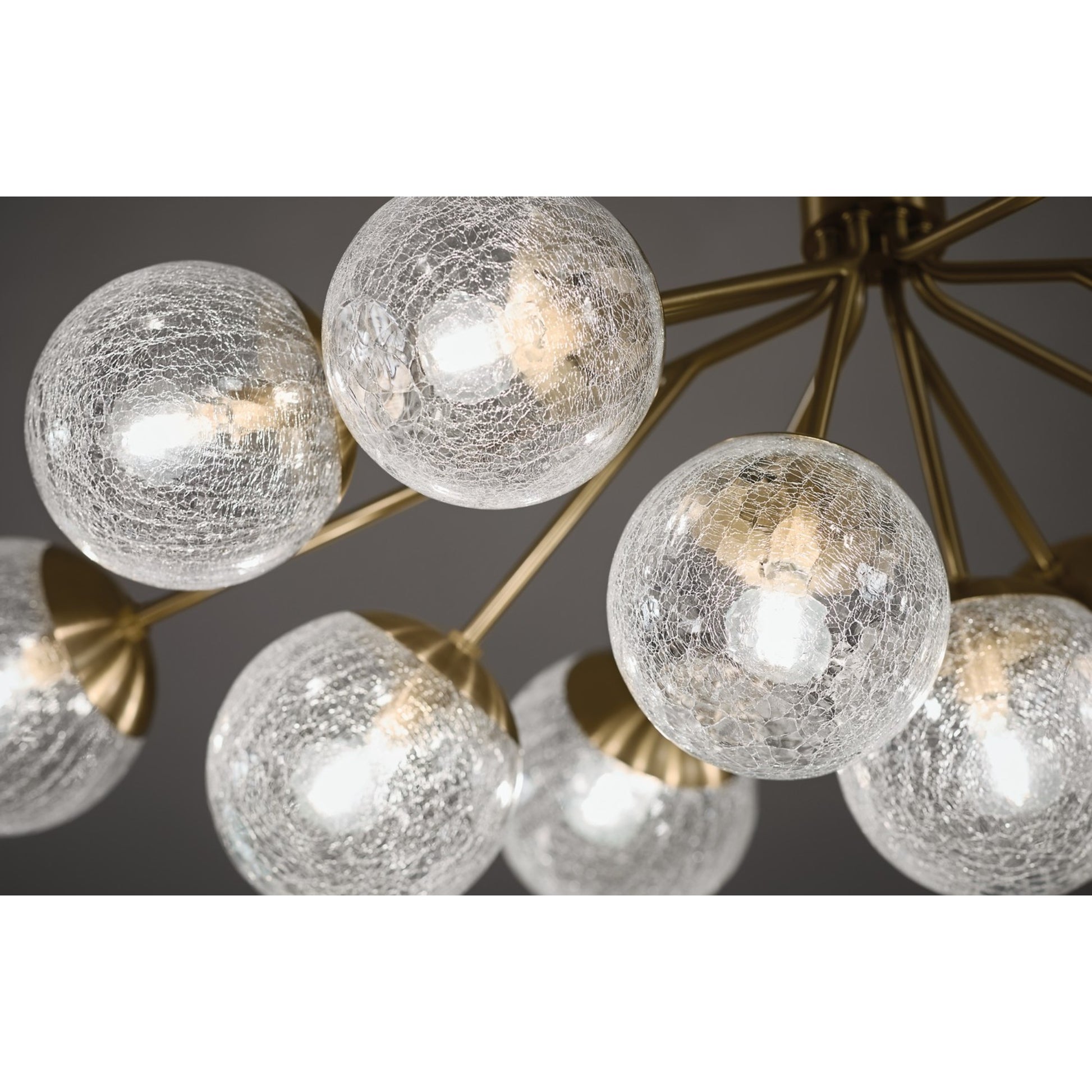 Silvarious 48" 12-Light Linear Chandelier, Champagne Bronze Finish, Crackle Glass - Bees Lighting