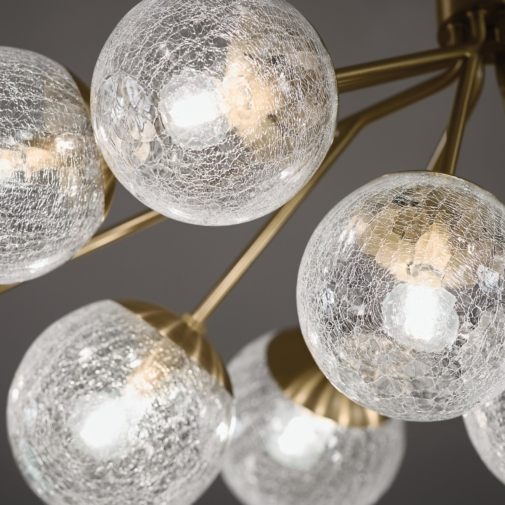 Silvarious 48" 12-Light Linear Chandelier, Champagne Bronze Finish, Crackle Glass - Bees Lighting