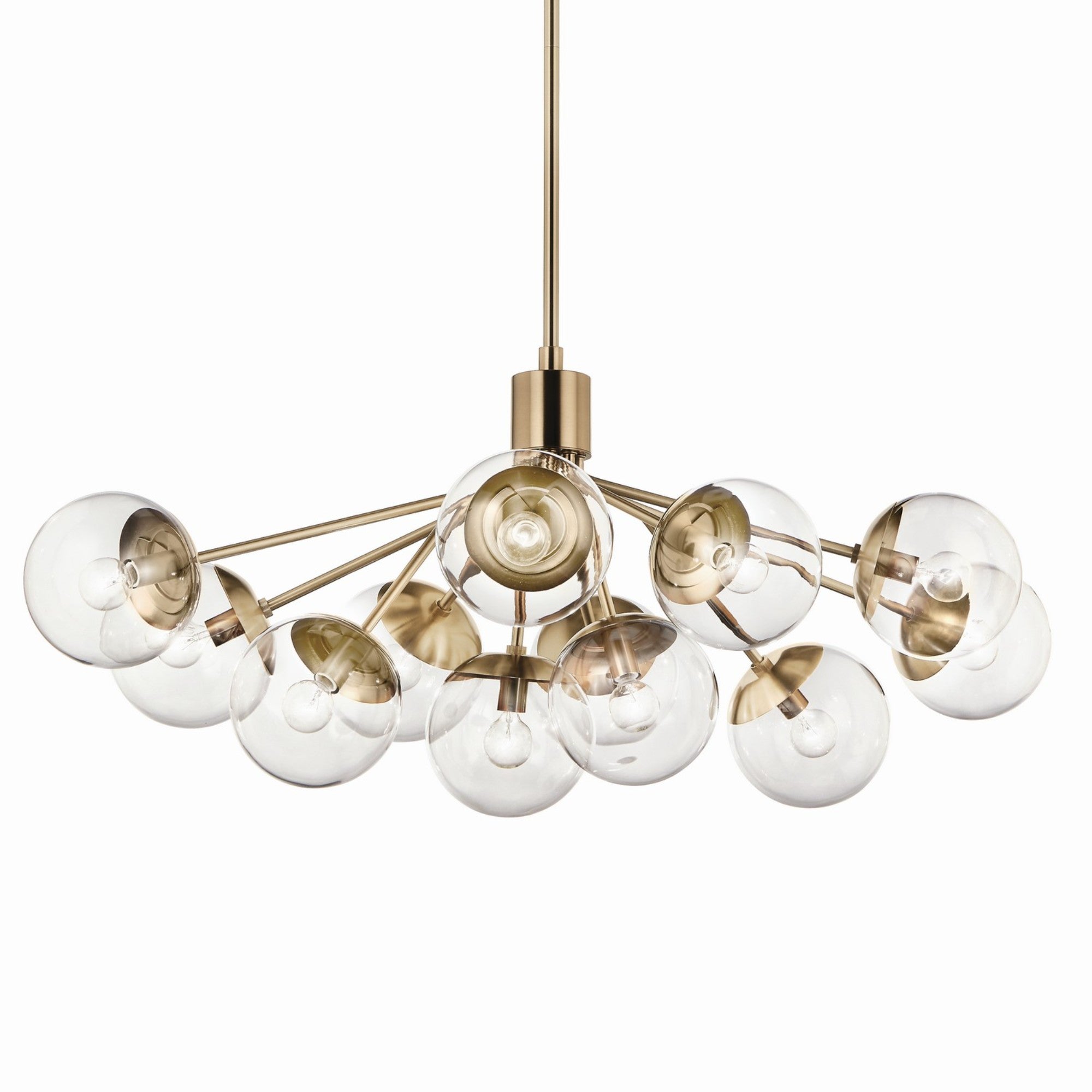 Silvarious 48" 12-Light Linear Chandelier, Champagne Bronze Finish, Clear Glass - Bees Lighting