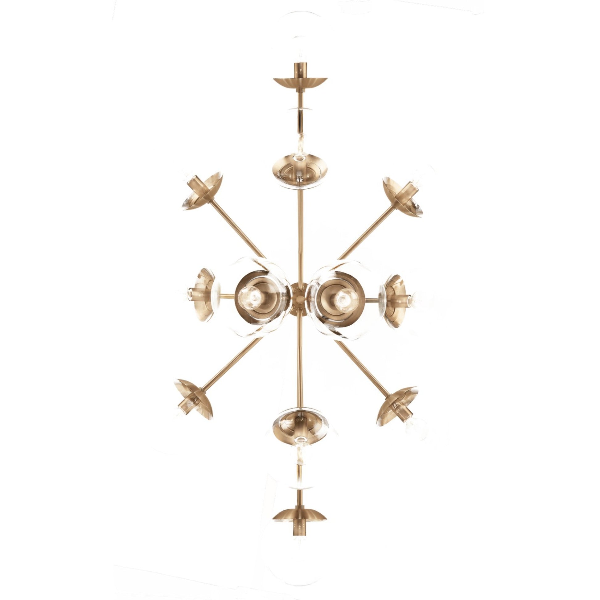 Silvarious 48" 12-Light Linear Chandelier, Champagne Bronze Finish, Clear Glass - Bees Lighting