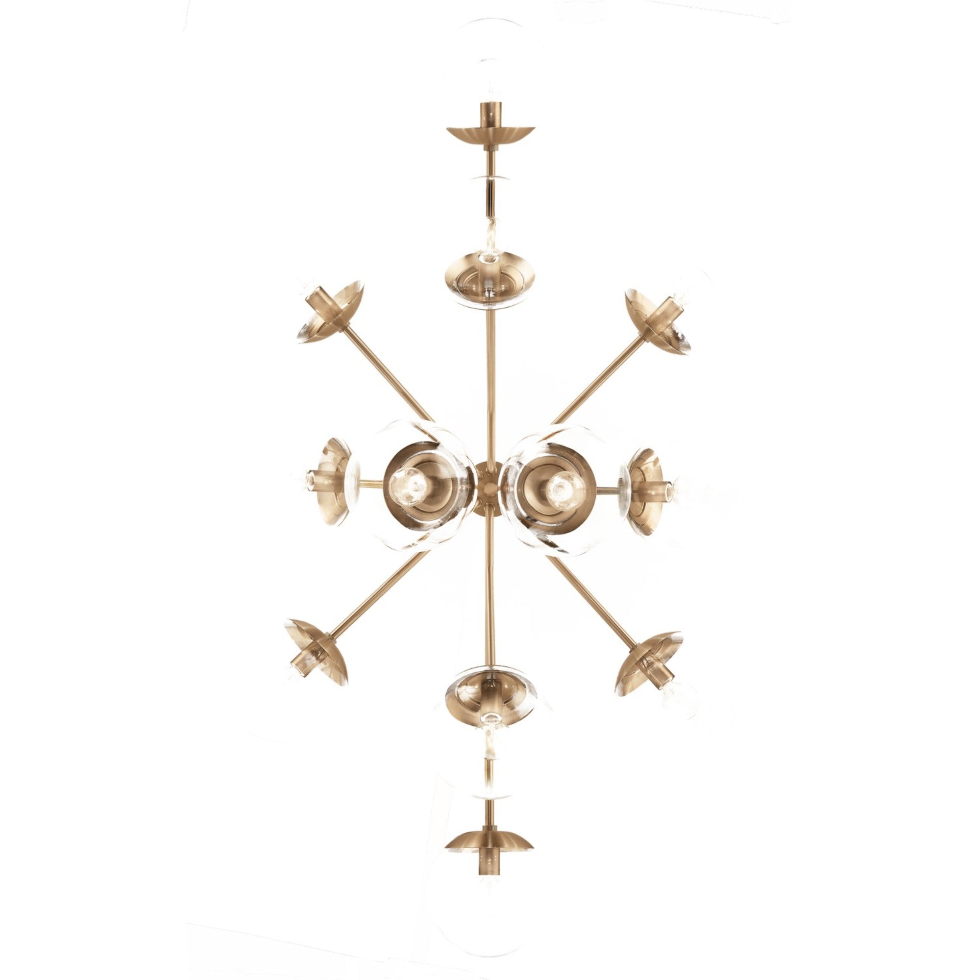 Silvarious 48" 12-Light Linear Chandelier, Champagne Bronze Finish, Clear Glass - Bees Lighting