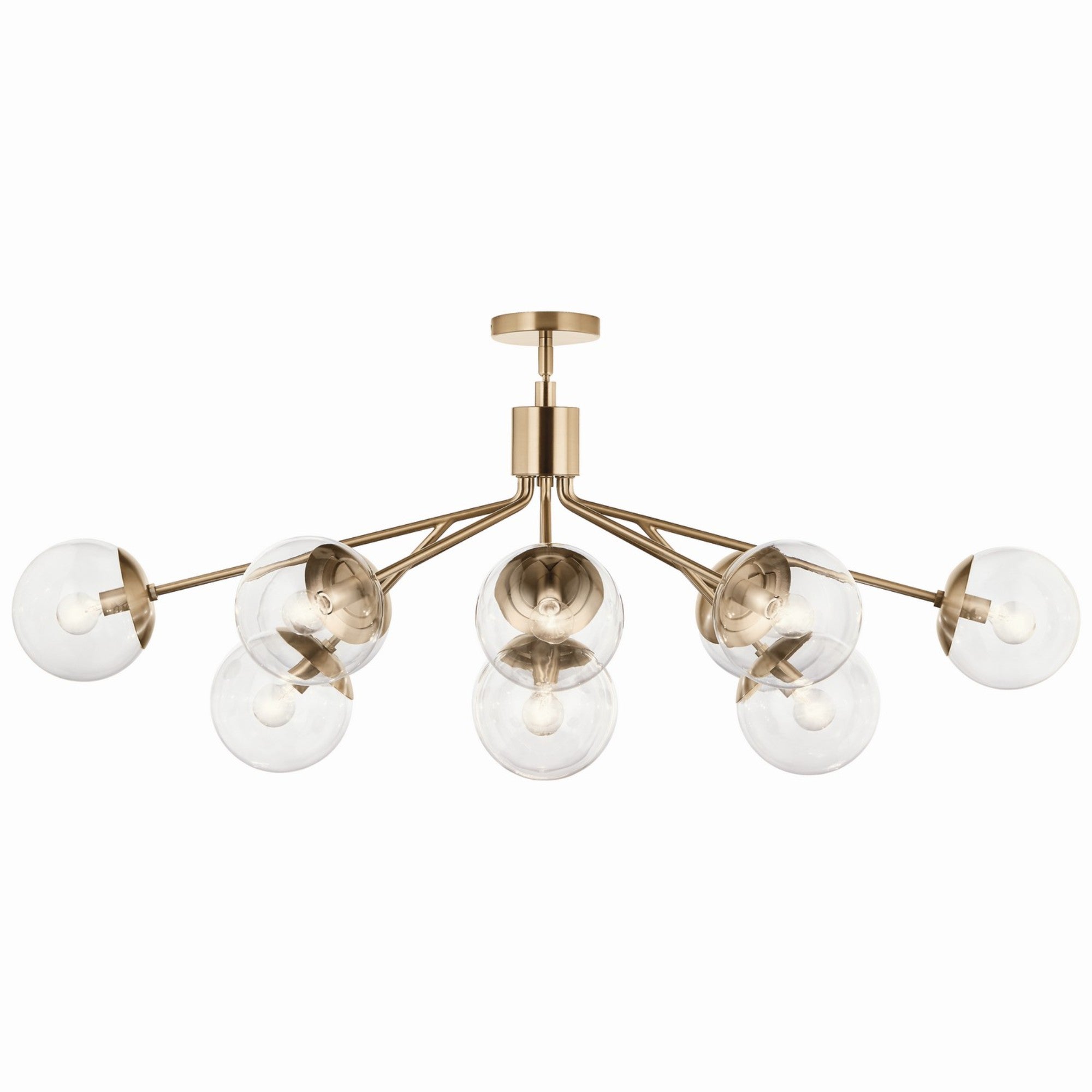 Silvarious 48" 12-Light Linear Chandelier, Champagne Bronze Finish, Clear Glass - Bees Lighting
