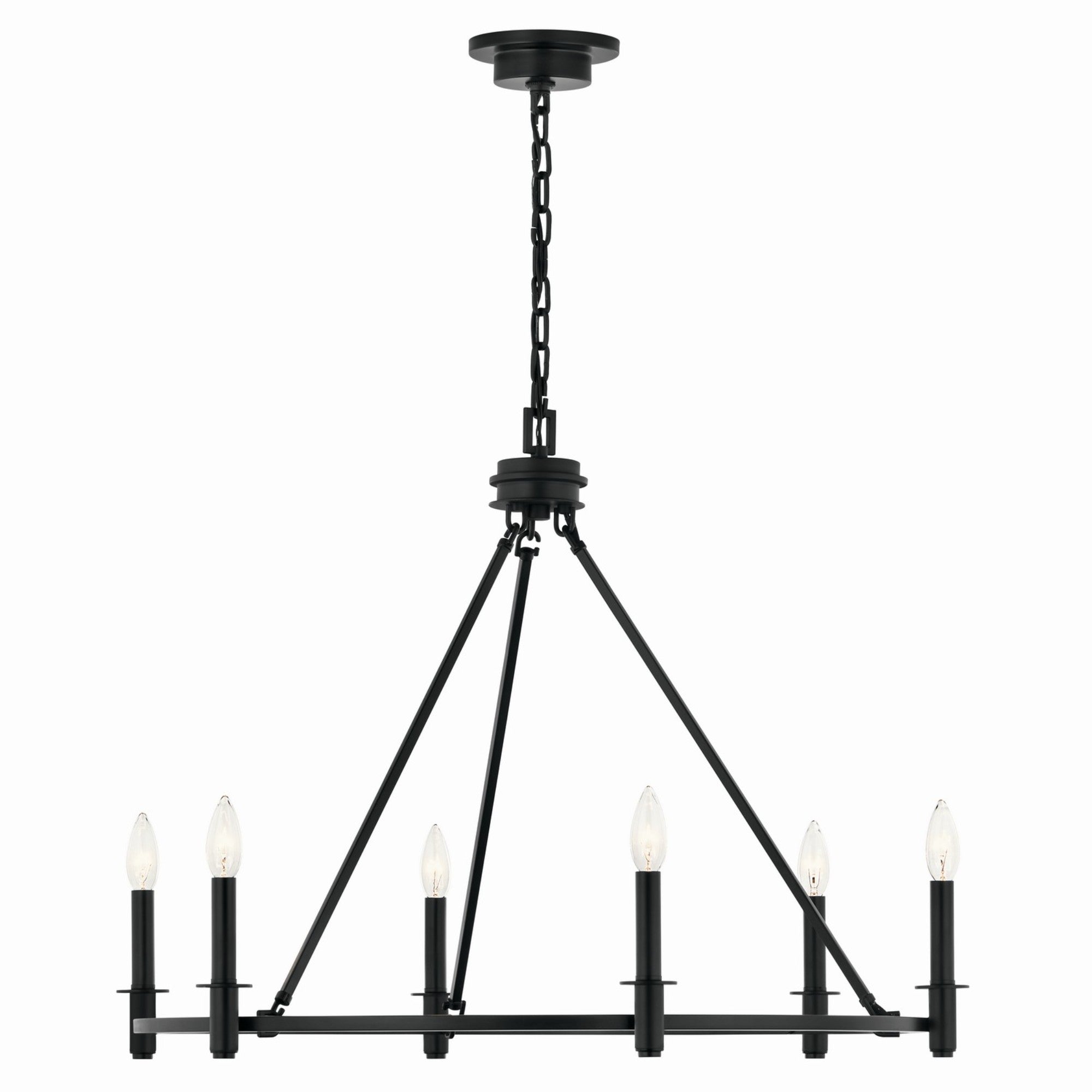 Carrick 32" 6-Light Chandelier, Black Finish - Bees Lighting