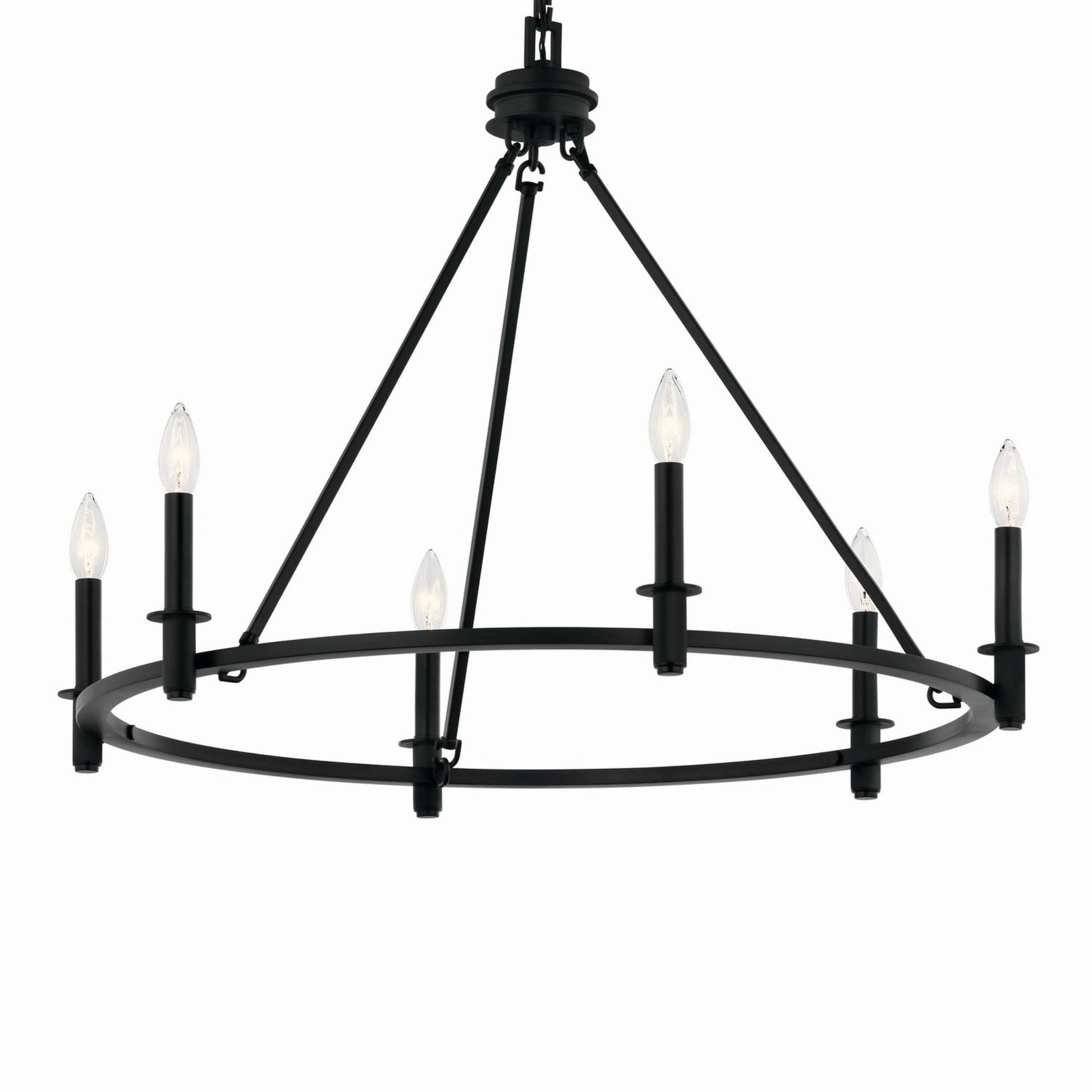 Carrick 32" 6-Light Chandelier, Black Finish - Bees Lighting