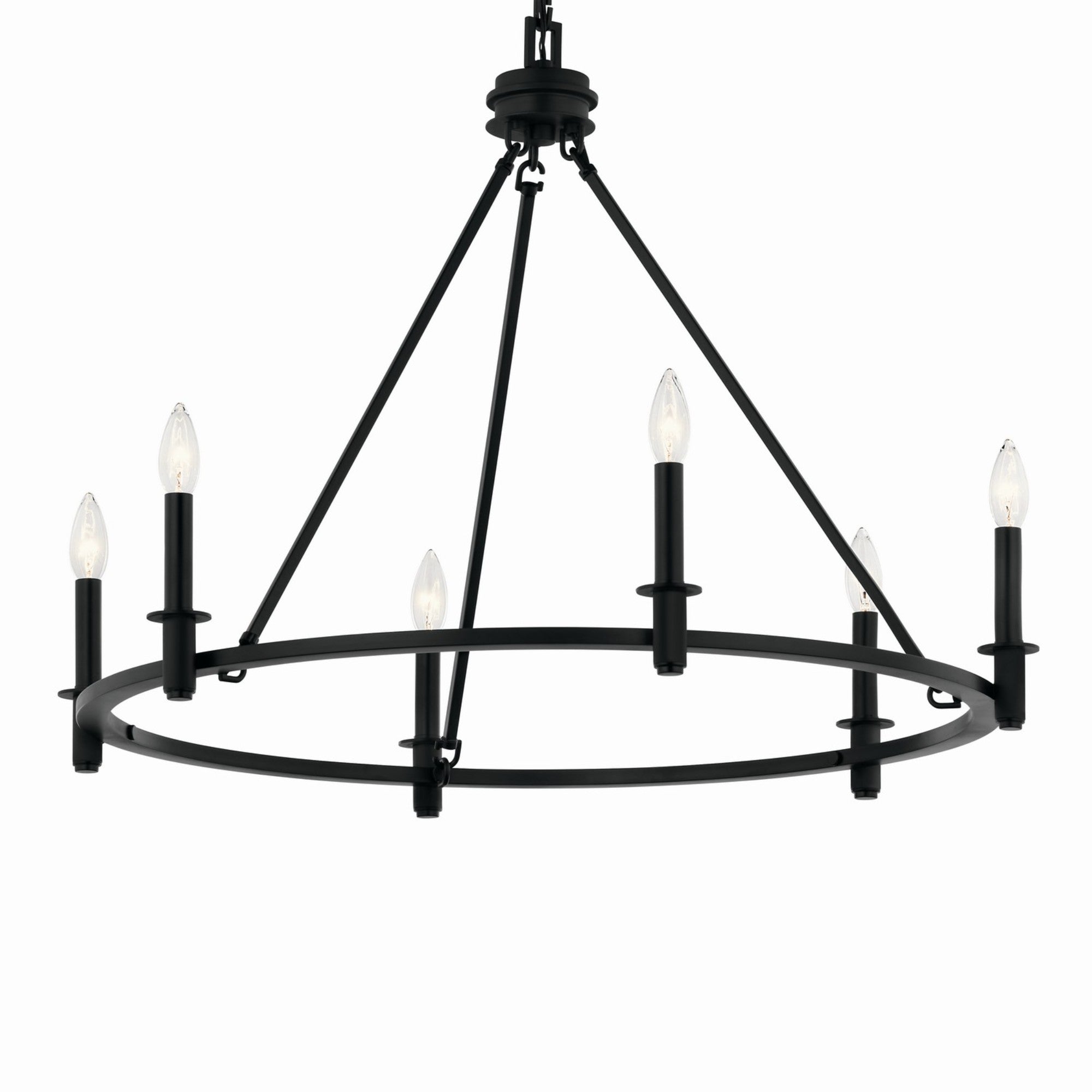 Carrick 32" 6-Light Chandelier, Black Finish - Bees Lighting
