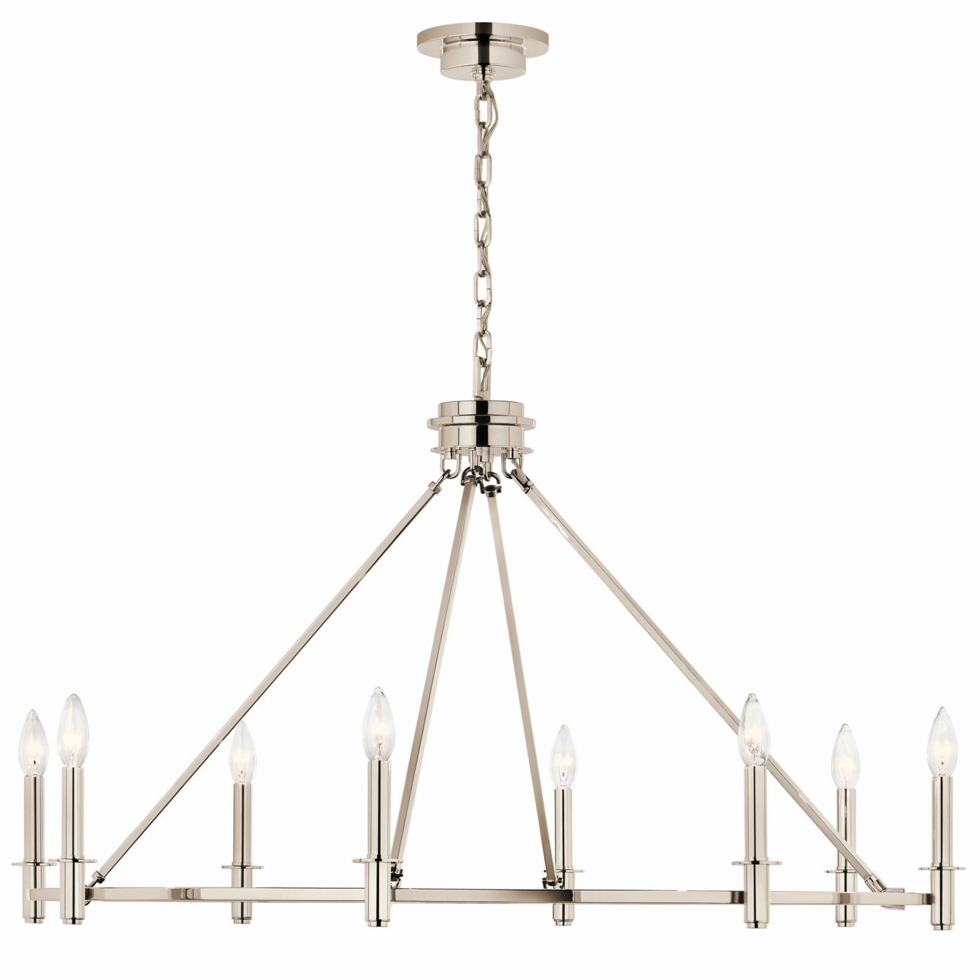 Carrick 41" 8-Light Chandelier, Polished Nickel Finish - Bees Lighting
