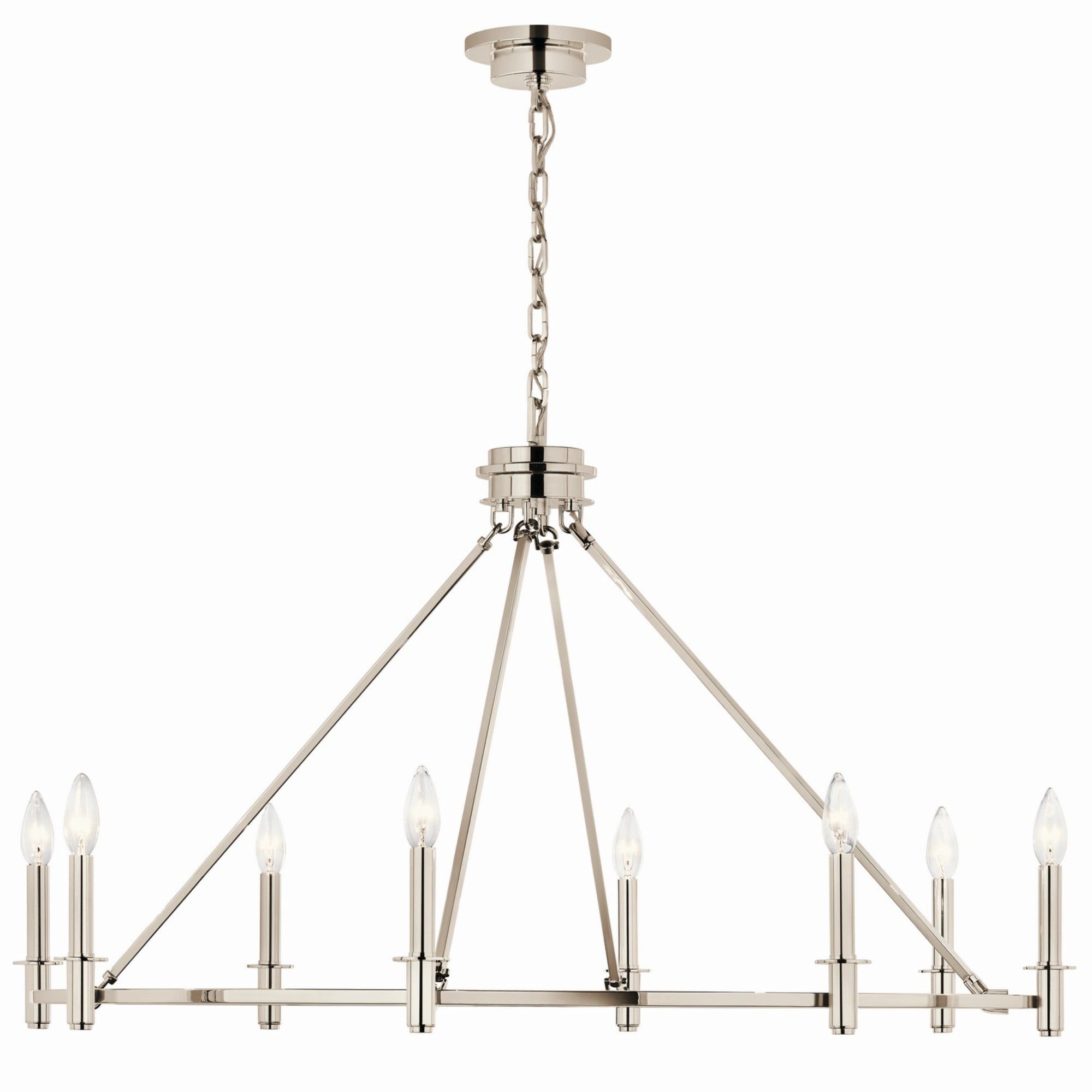 Carrick 41" 8-Light Chandelier, Polished Nickel Finish - Bees Lighting