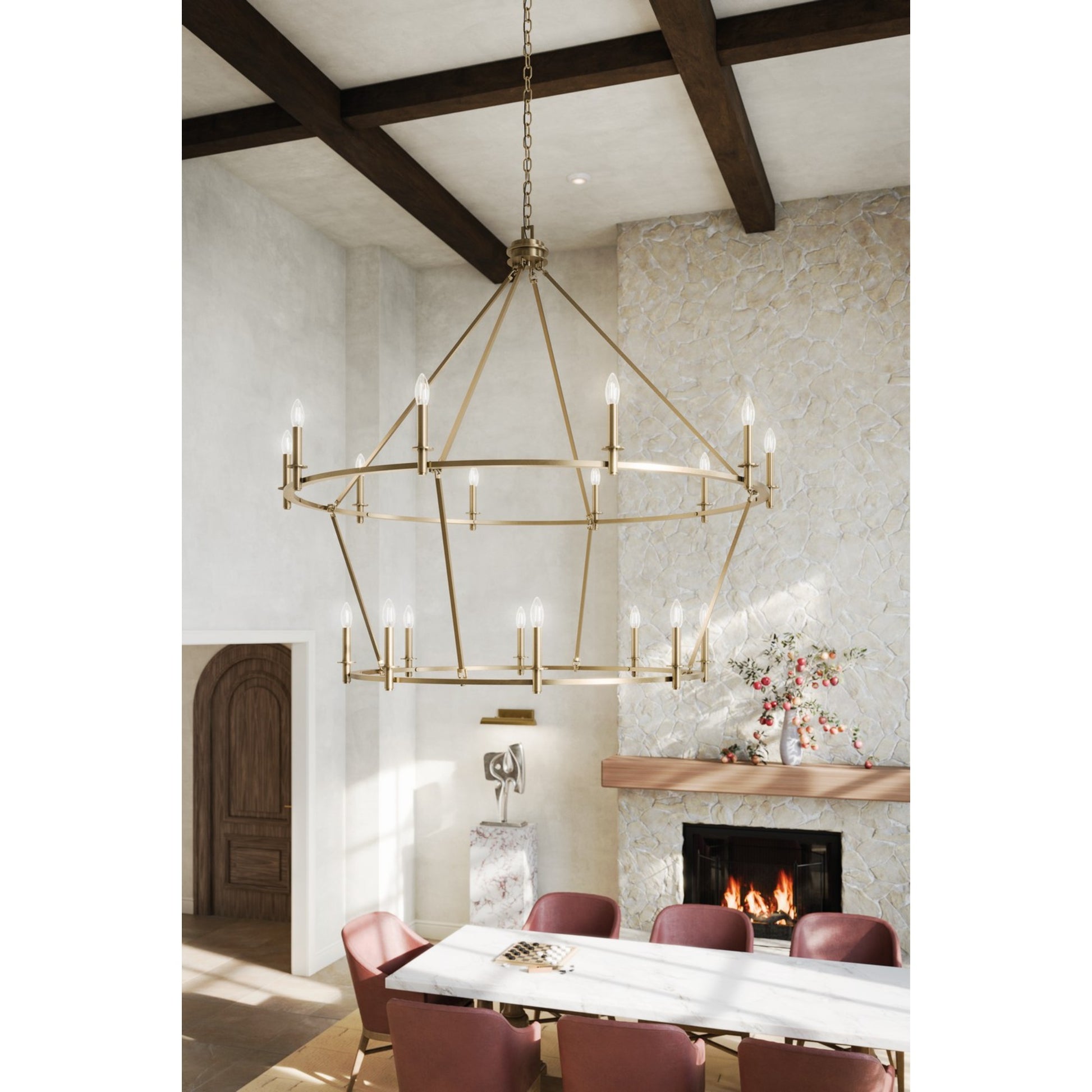 Carrick 54" 18-Light Chandelier, Champagne Bronze Finish - Bees Lighting
