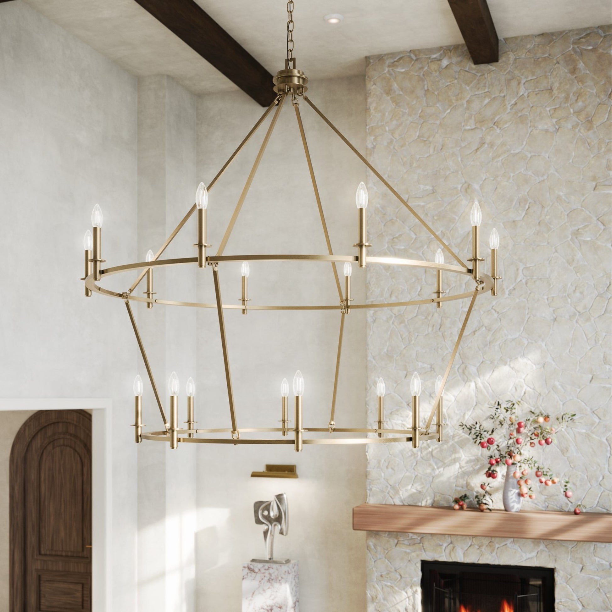 Carrick 54" 18-Light Chandelier, Champagne Bronze Finish - Bees Lighting