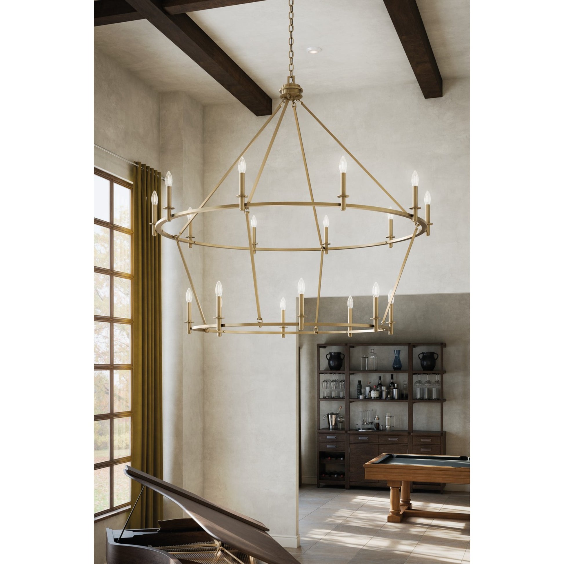 Carrick 54" 18-Light Chandelier, Champagne Bronze Finish - Bees Lighting