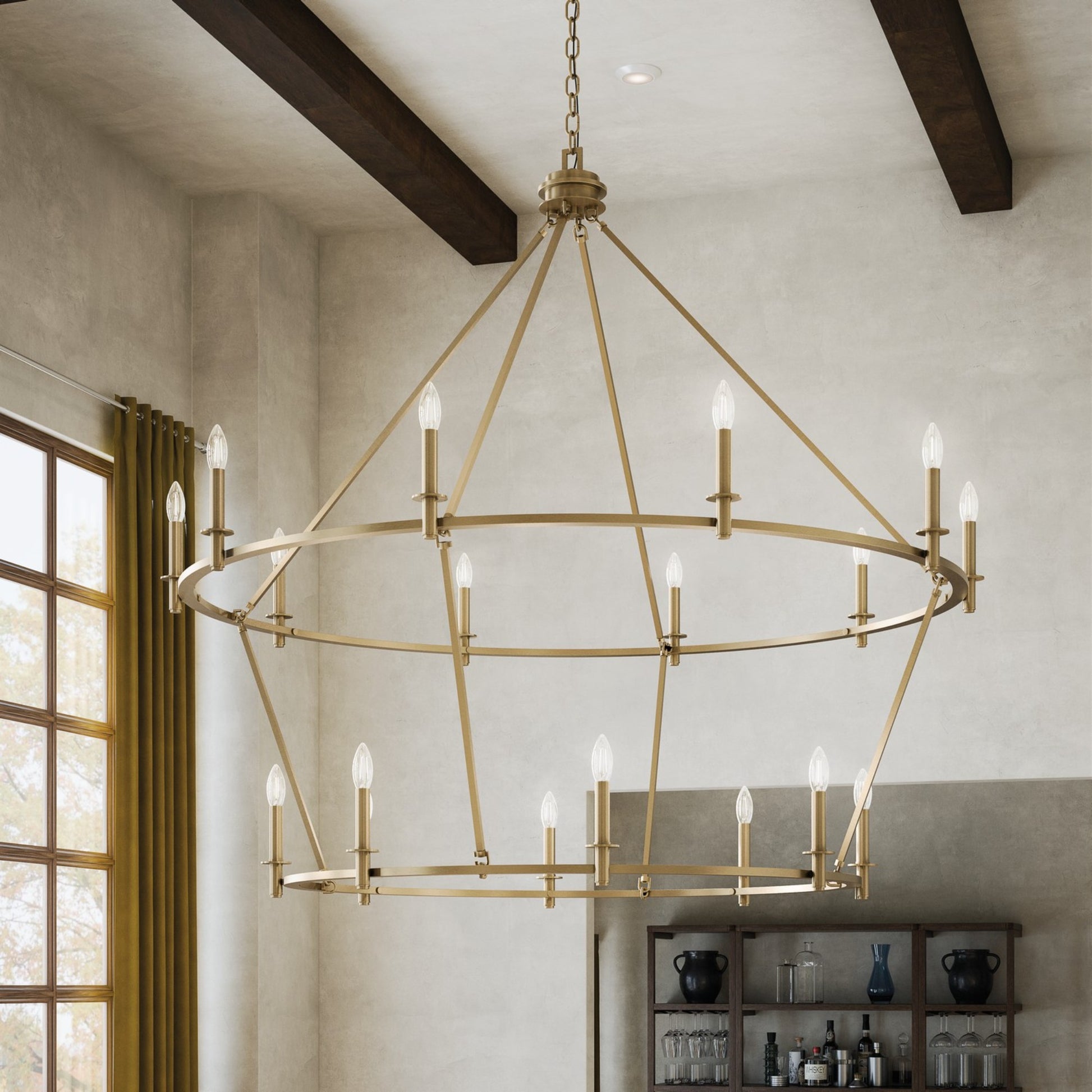 Carrick 54" 18-Light Chandelier, Champagne Bronze Finish - Bees Lighting
