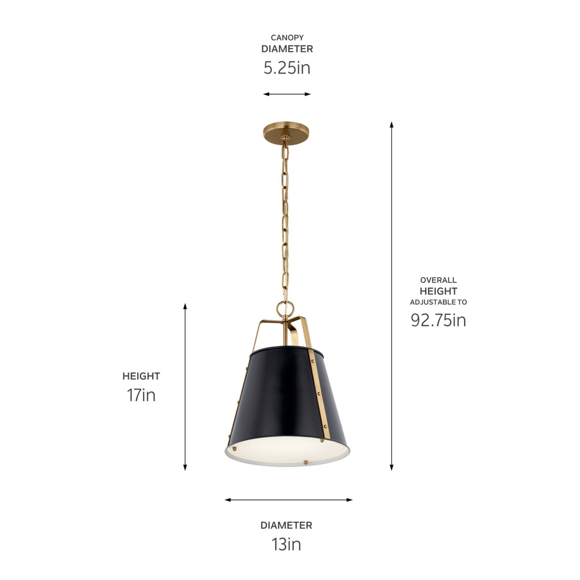Etcher 13" Pendant, Black Finish - Bees Lighting
