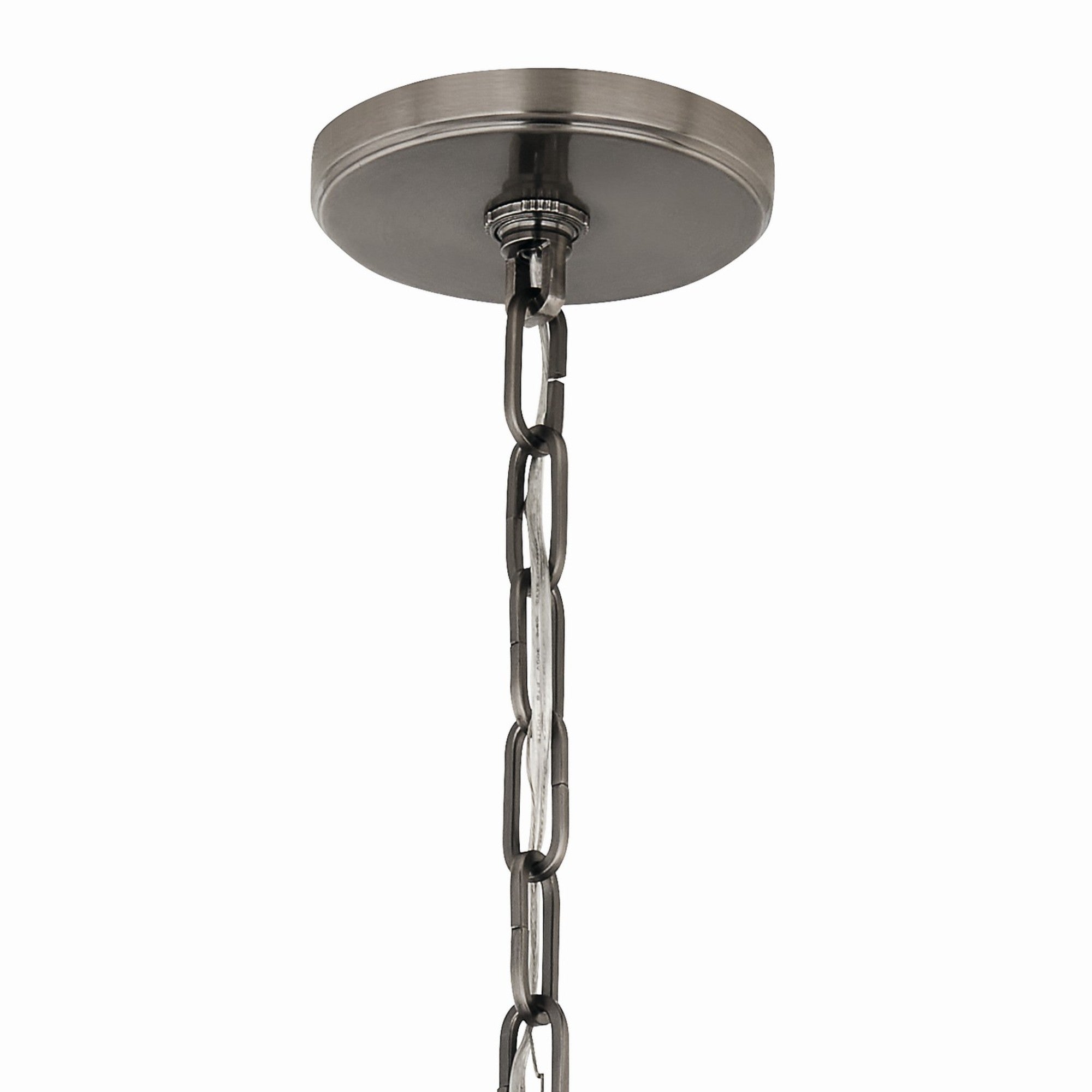 Etcher 23" 2-Light Pendant Light with Clear Satin Etched and Painted White Inside Glass, Classic Pewter Finish - Bees Lighting
