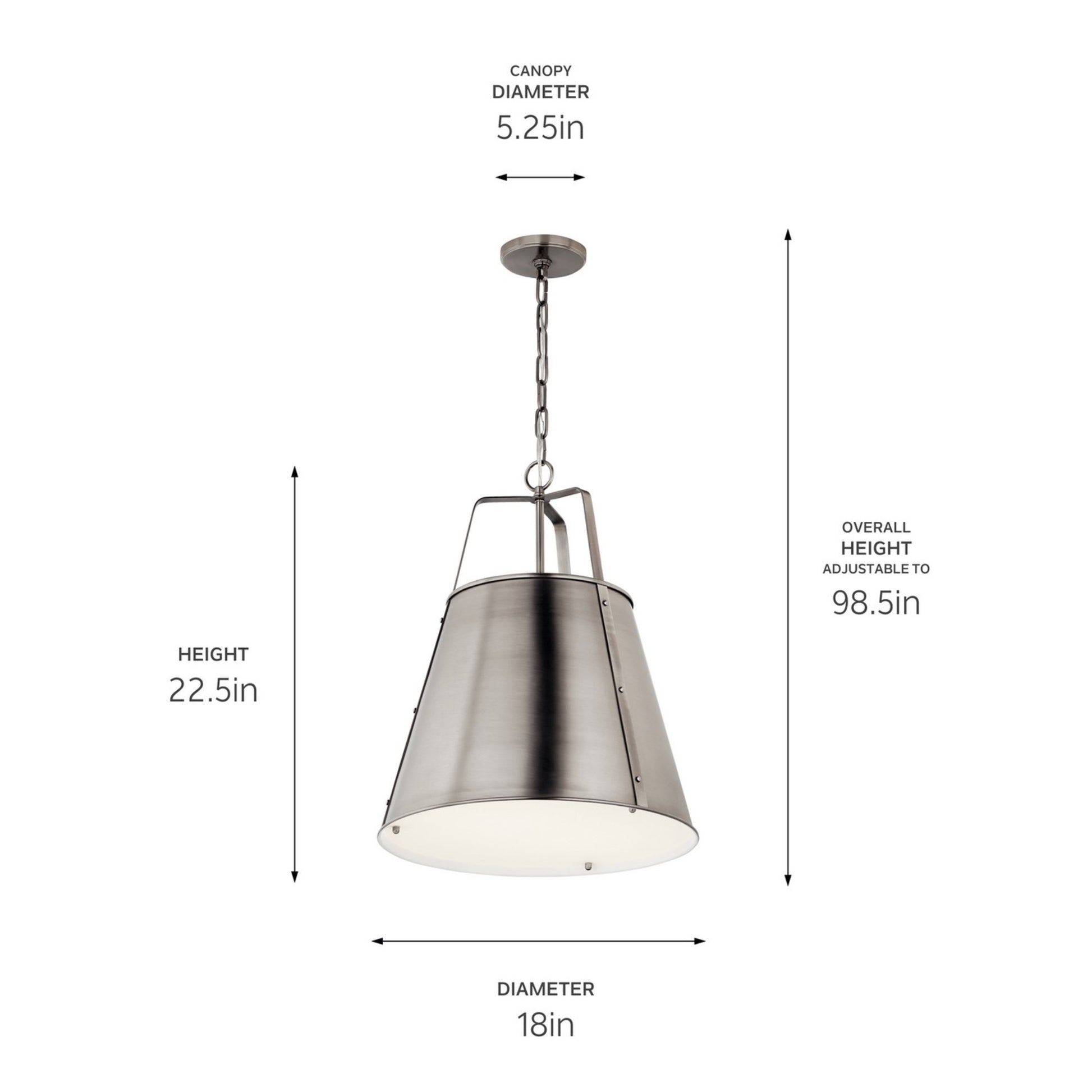 Etcher 23" 2-Light Pendant Light with Clear Satin Etched and Painted White Inside Glass, Classic Pewter Finish - Bees Lighting