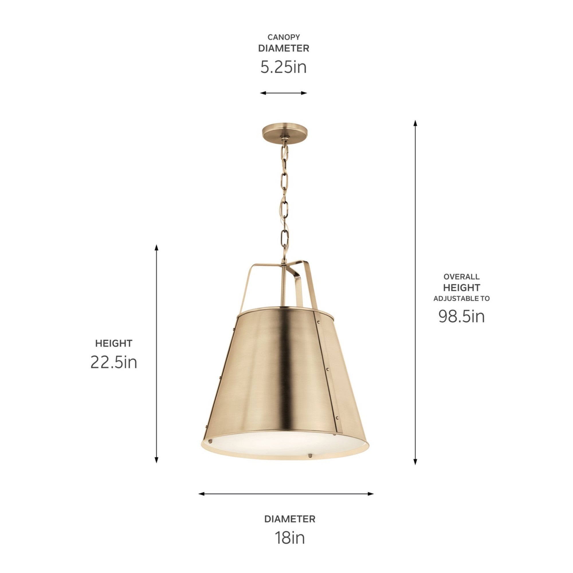 Etcher 18" 2-Light Pendant, Champagne Bronze Finish - Bees Lighting