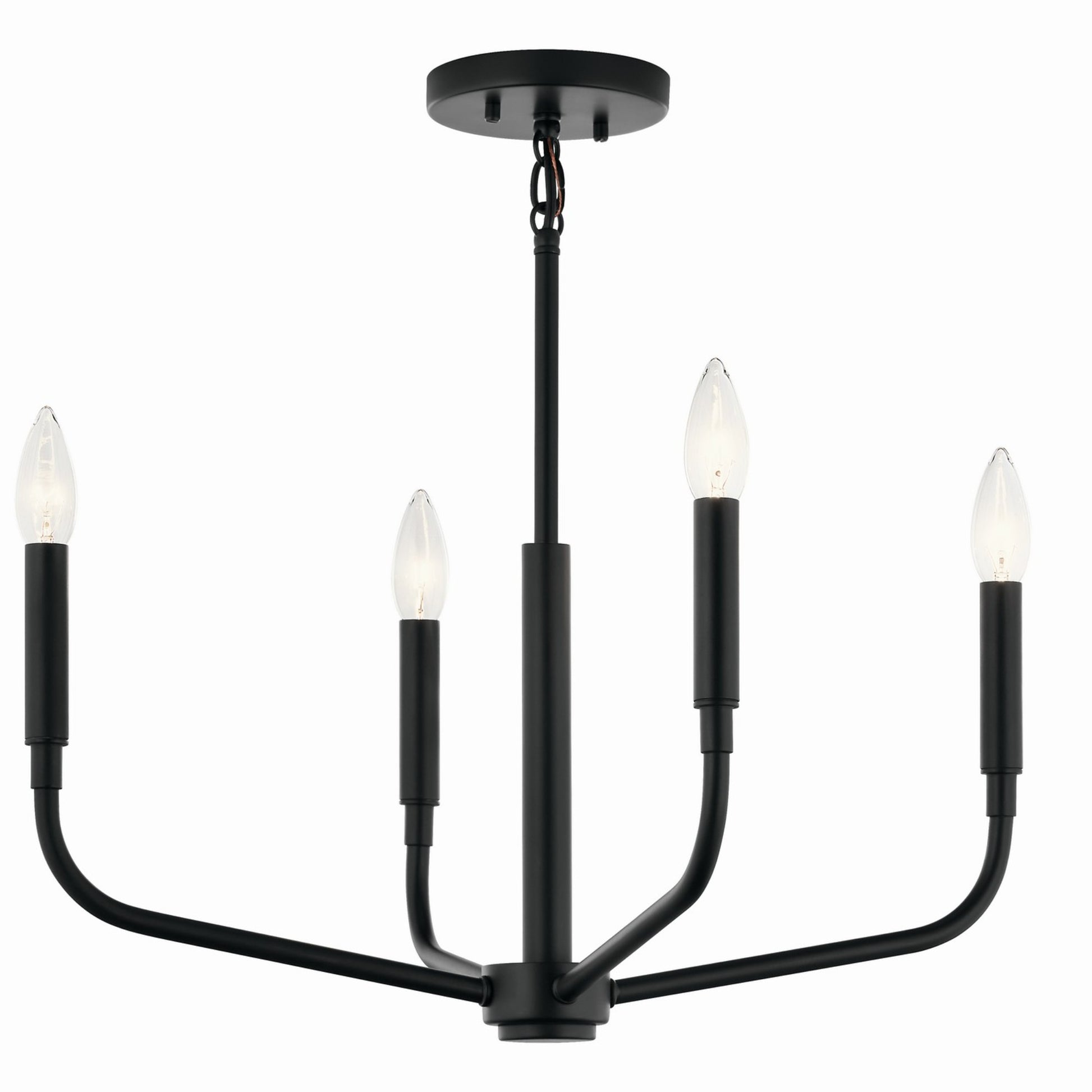 Madden 20" 4-Light Chandelier, Mount Black Finish - Bees Lighting