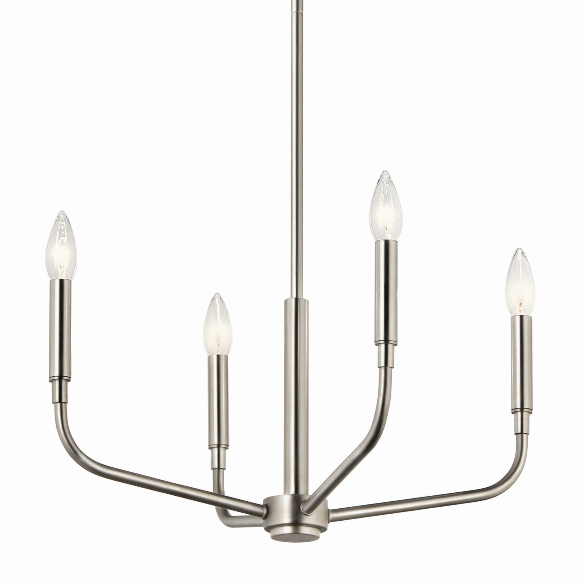 Madden 20" 4-Light Convertible Chandelier, Brushed Nickel Finish - Bees Lighting