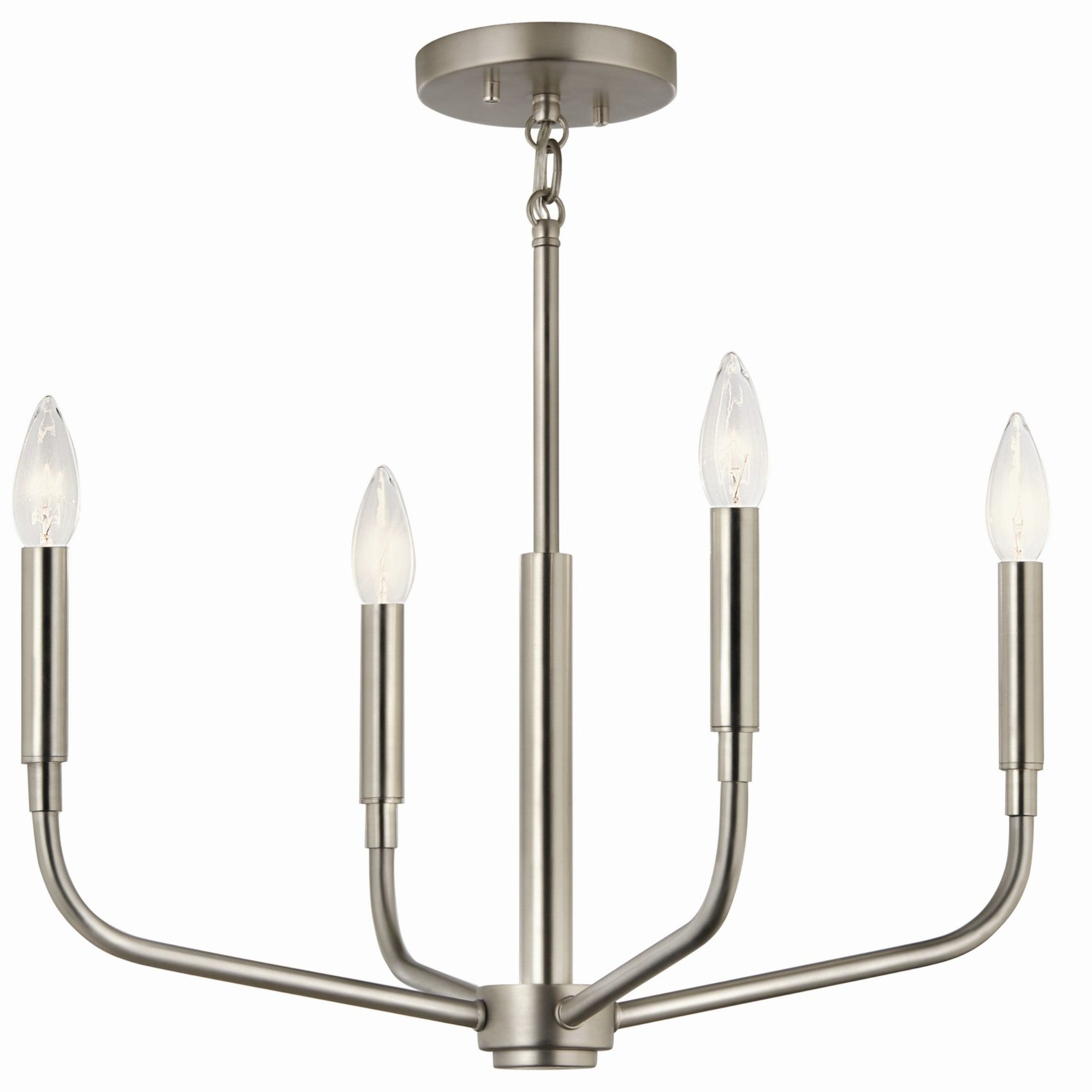 Madden 20" 4-Light Convertible Chandelier, Brushed Nickel Finish - Bees Lighting